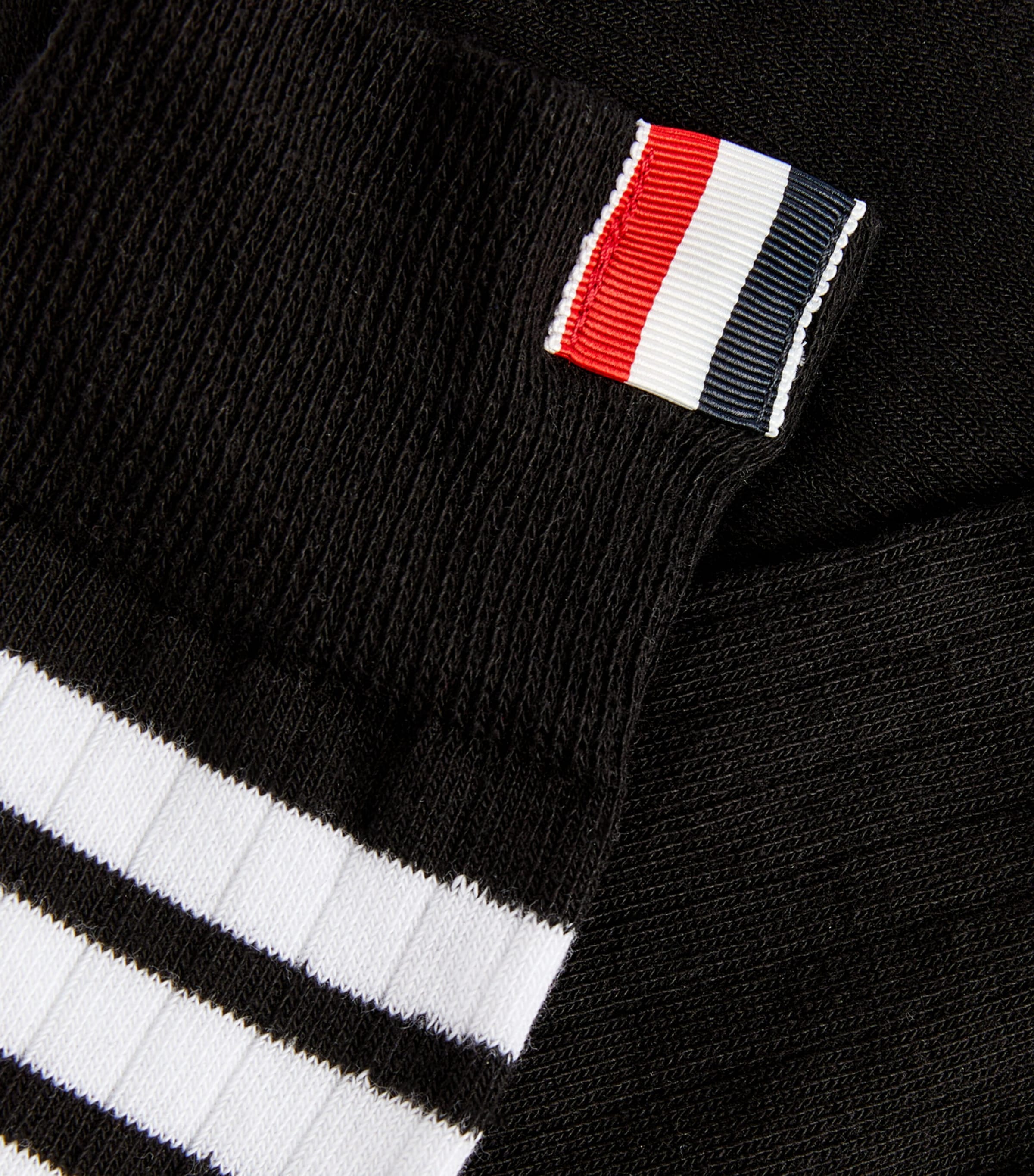 Striped Athletic Mid-Calf Socks BLACK Image 2