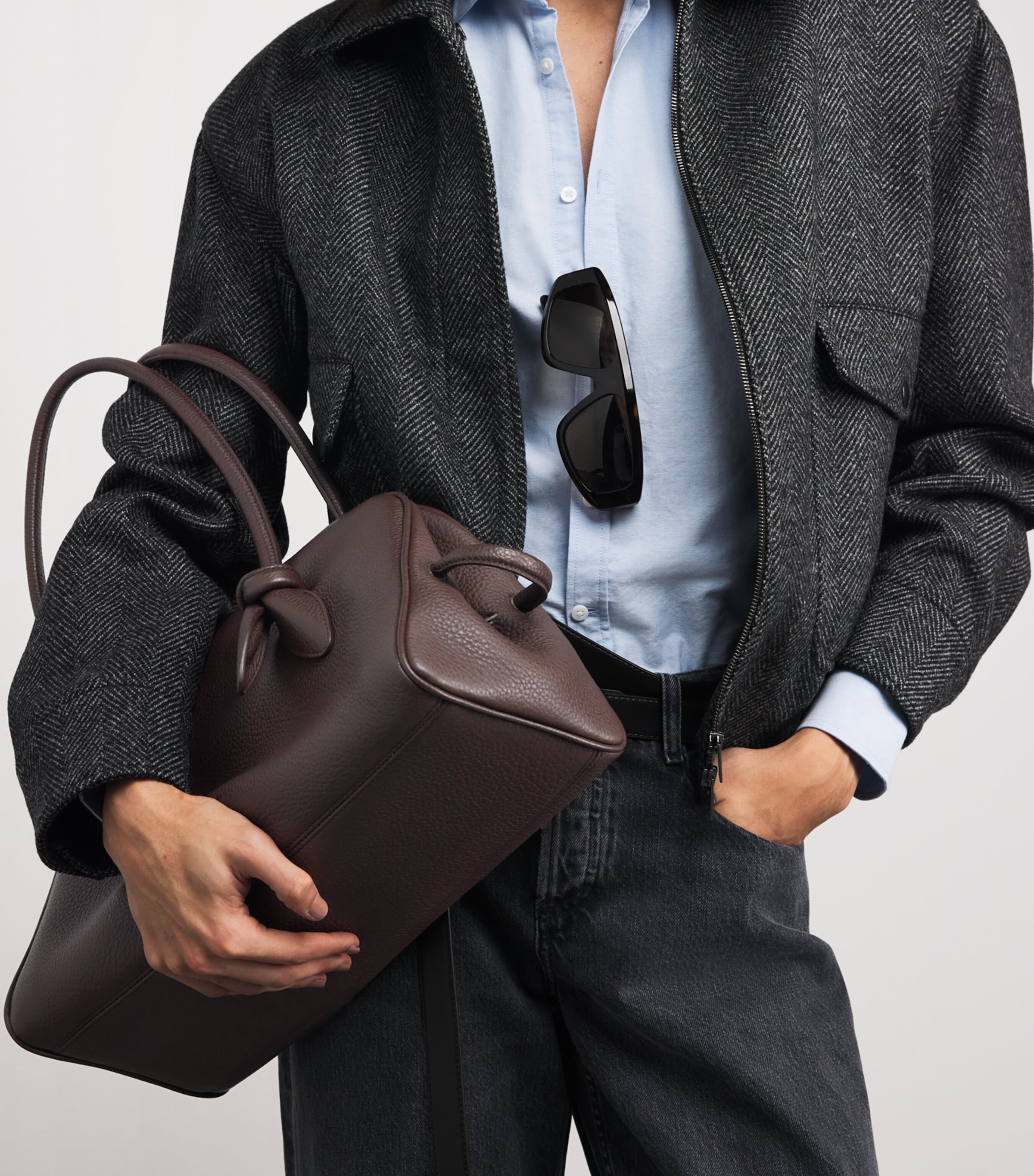 Leather Turismo Top-Handle Bag 880 DARK BROWN Image 5