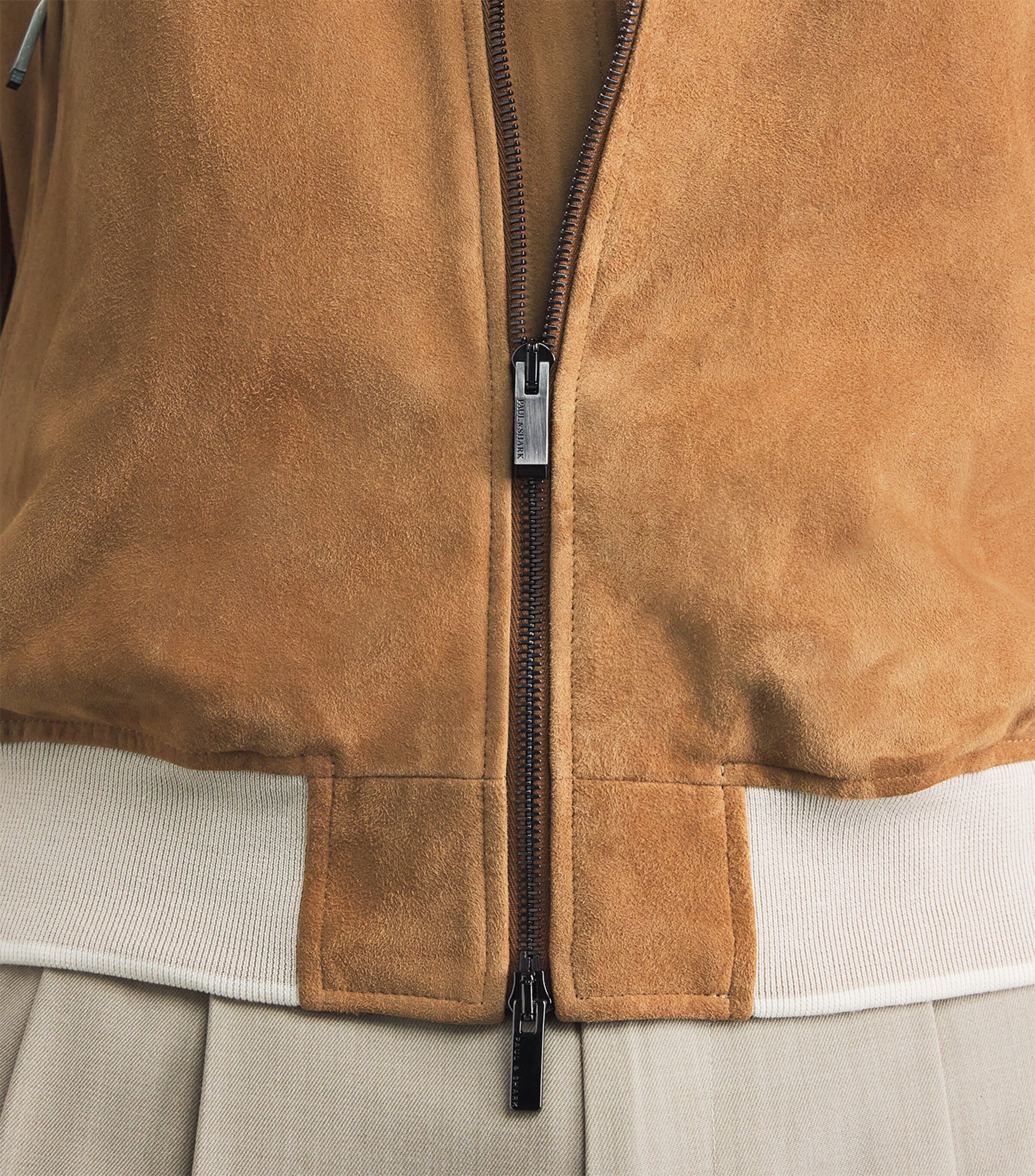 Paul & Shark Mens Aqualeather Bomber Jacket Brown Image 3