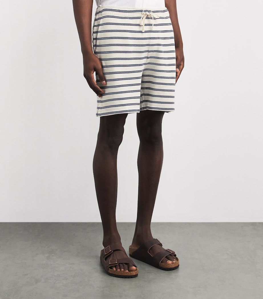 Polo Ralph Lauren Mens Cotton-Blend Stripe Shorts Pale Crm/newport Nvy Image 4