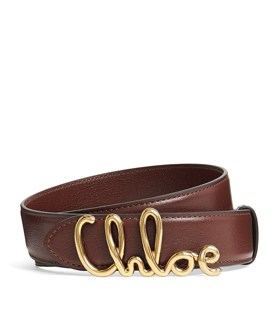 Chloé Calfskin Iconic Belt Crafty Brown