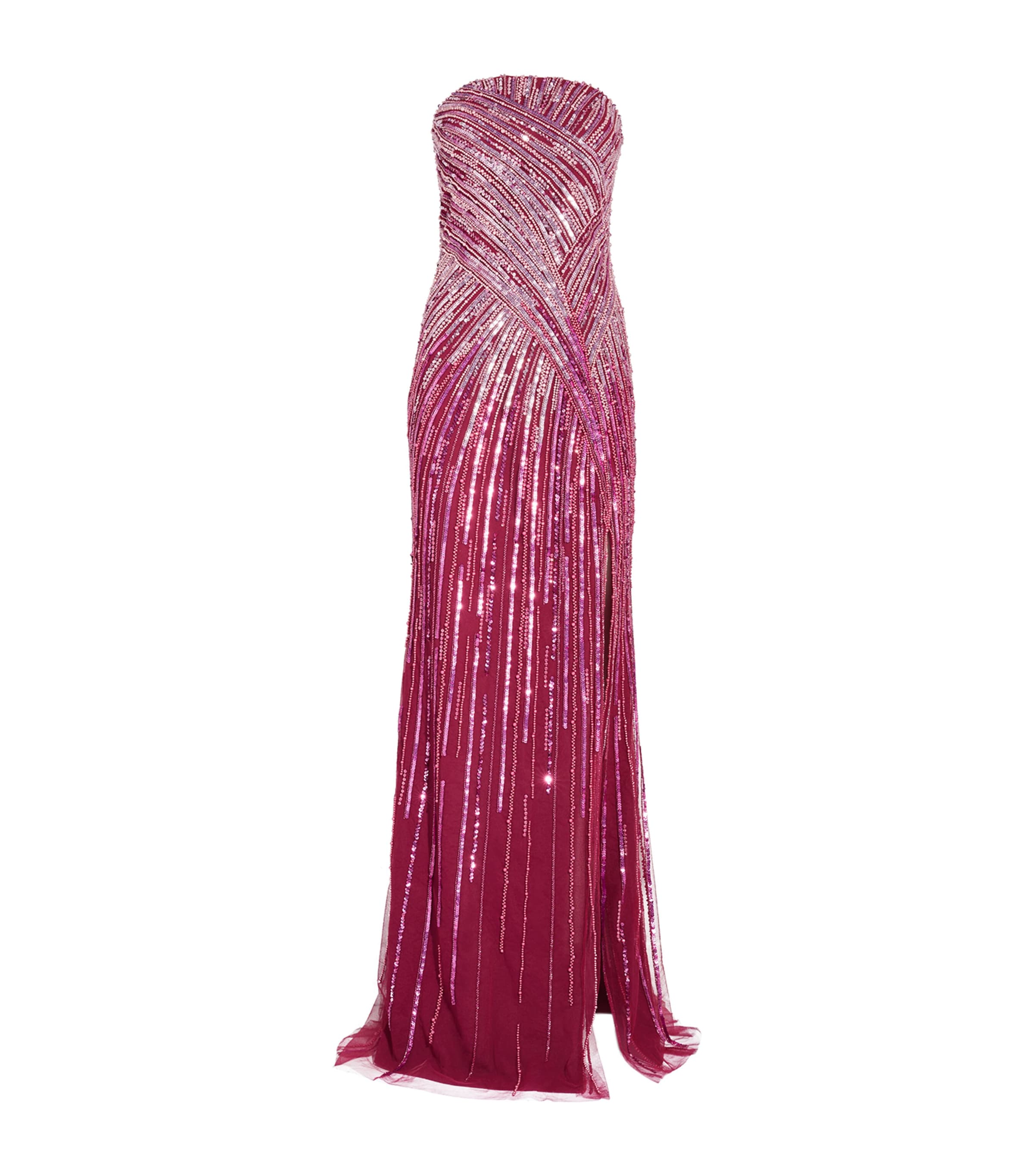 PAMELLA ROLAND SEQUIN-EMBELLISHED OMBRÉ GOWN 