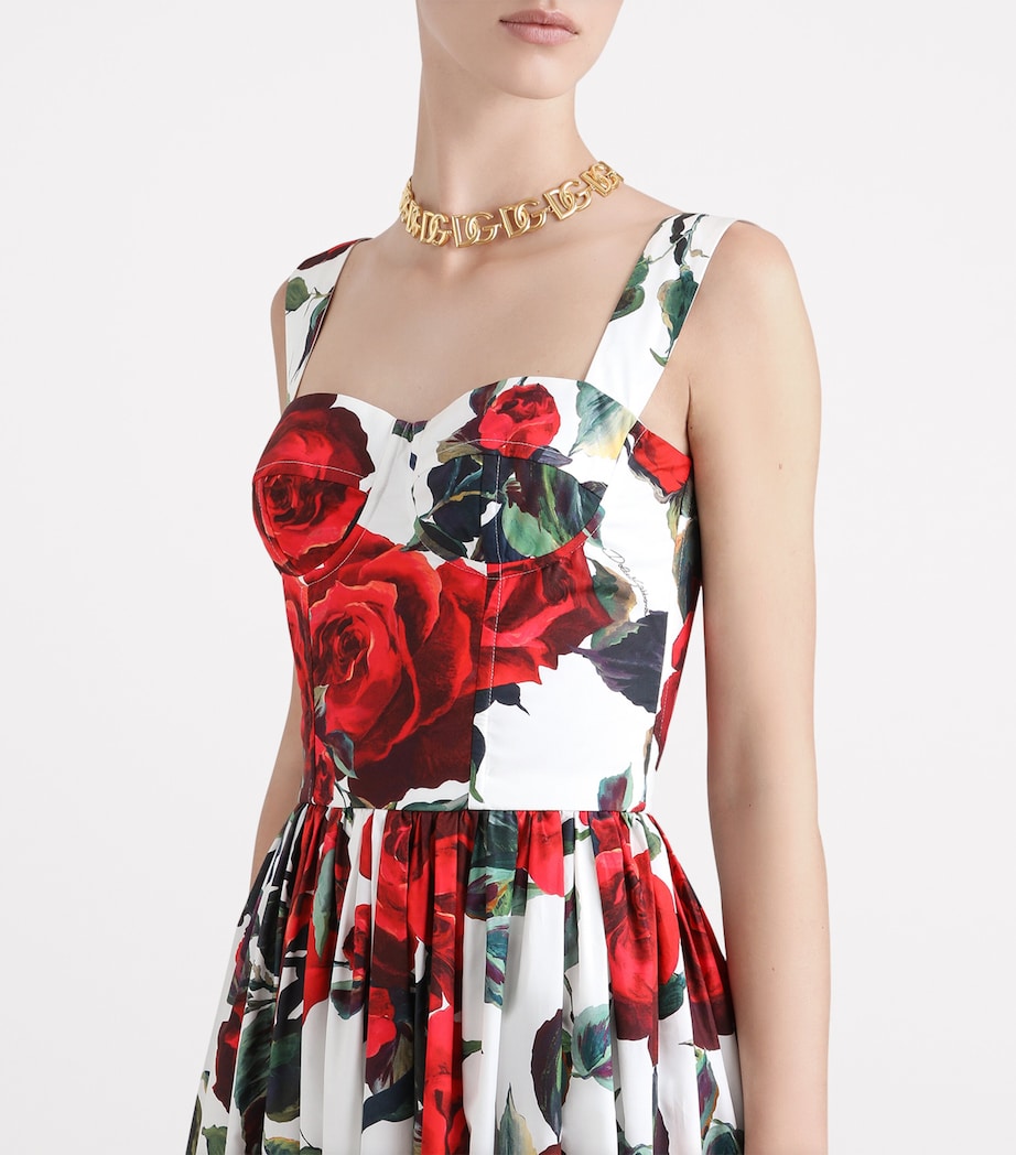 Pleated Floral Print Midi Dress HA5KQ-ROSA Image 4