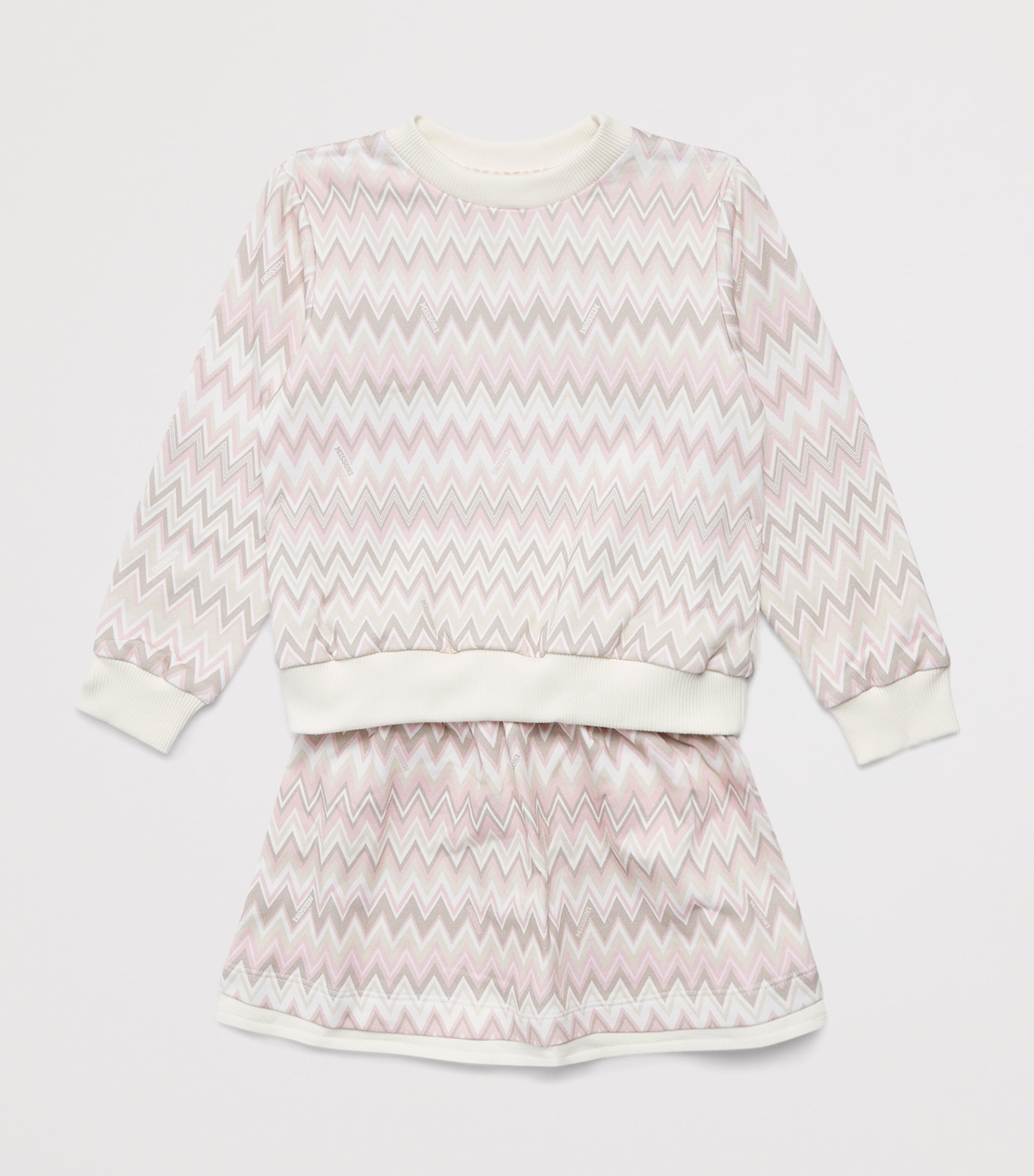 Missoni Kids Stretch-Cotton Zigzag Sweatshirt (4-14 Years) Rosa/beige Image 2