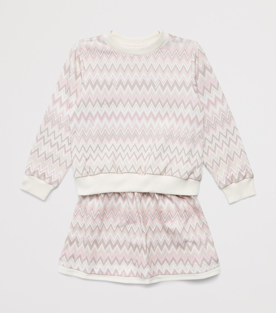 Missoni Kids Stretch-Cotton Zigzag Sweatshirt (4-14 Years) Rosa/beige Image 2