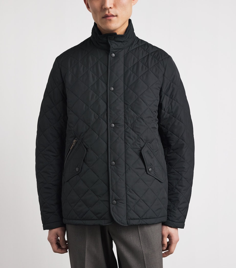 Barbour Mens Chelsea Sportsquilt Jacket Black Image 4