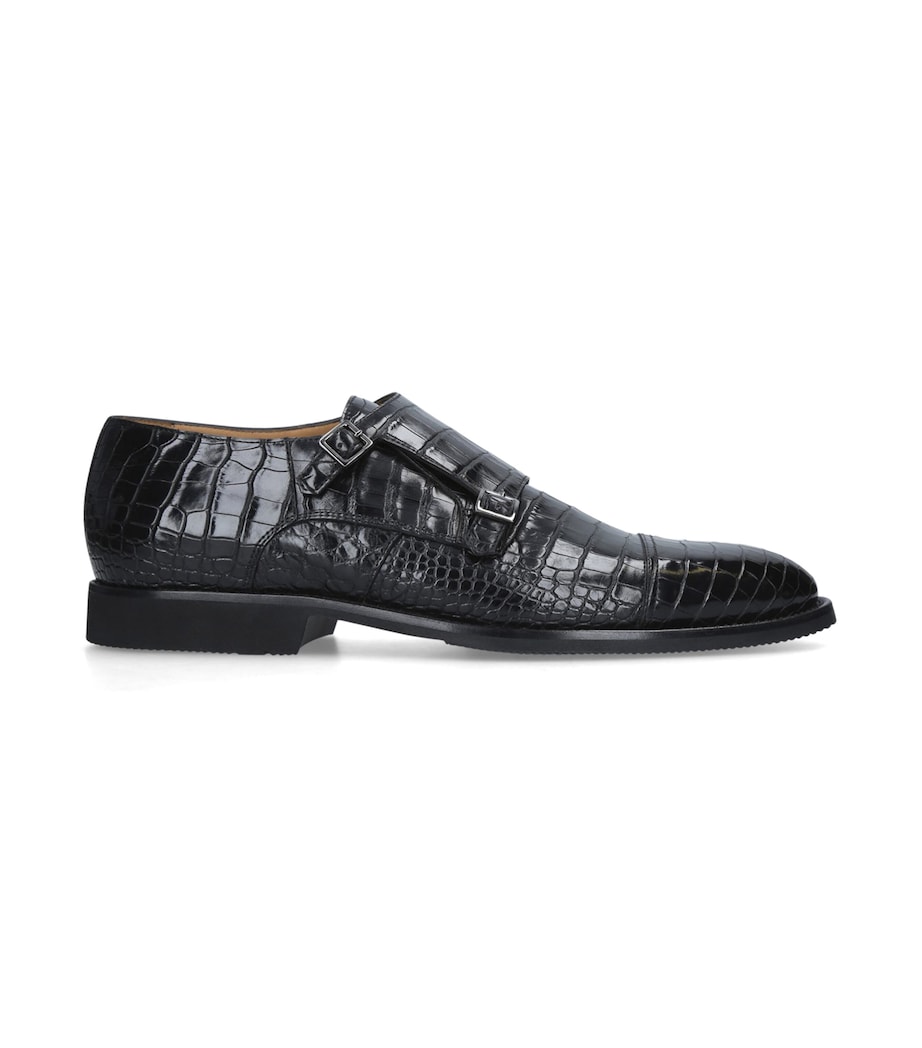 Crocodile Leather Brogues BLACK Image 3