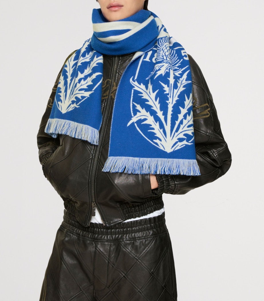 Wool Thistle Shield Scarf FLAG BLUE Image 4