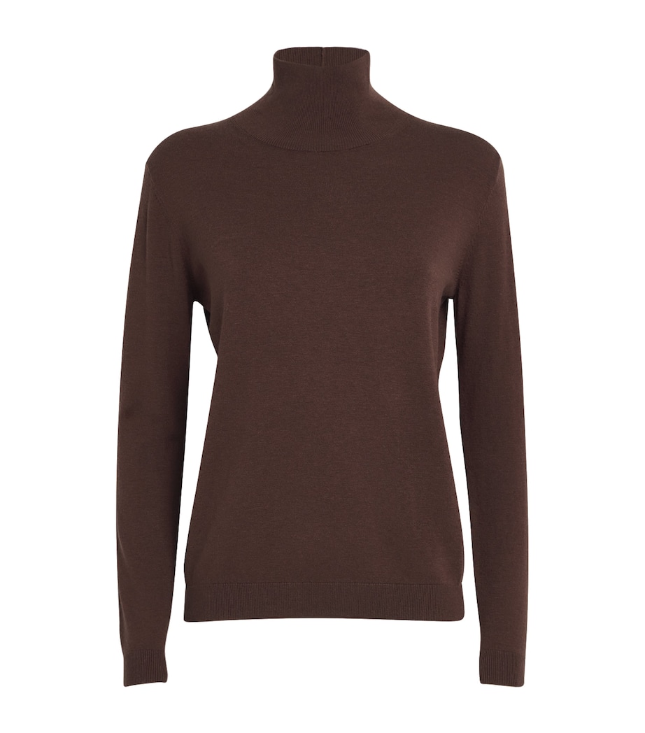 Silk-Wool Rollneck Sweater CHOCOLATE Image 1