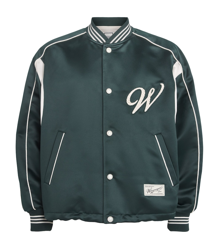 Wooyoungmi Mens Logo Baseball Jacket Fresh Green Image 1