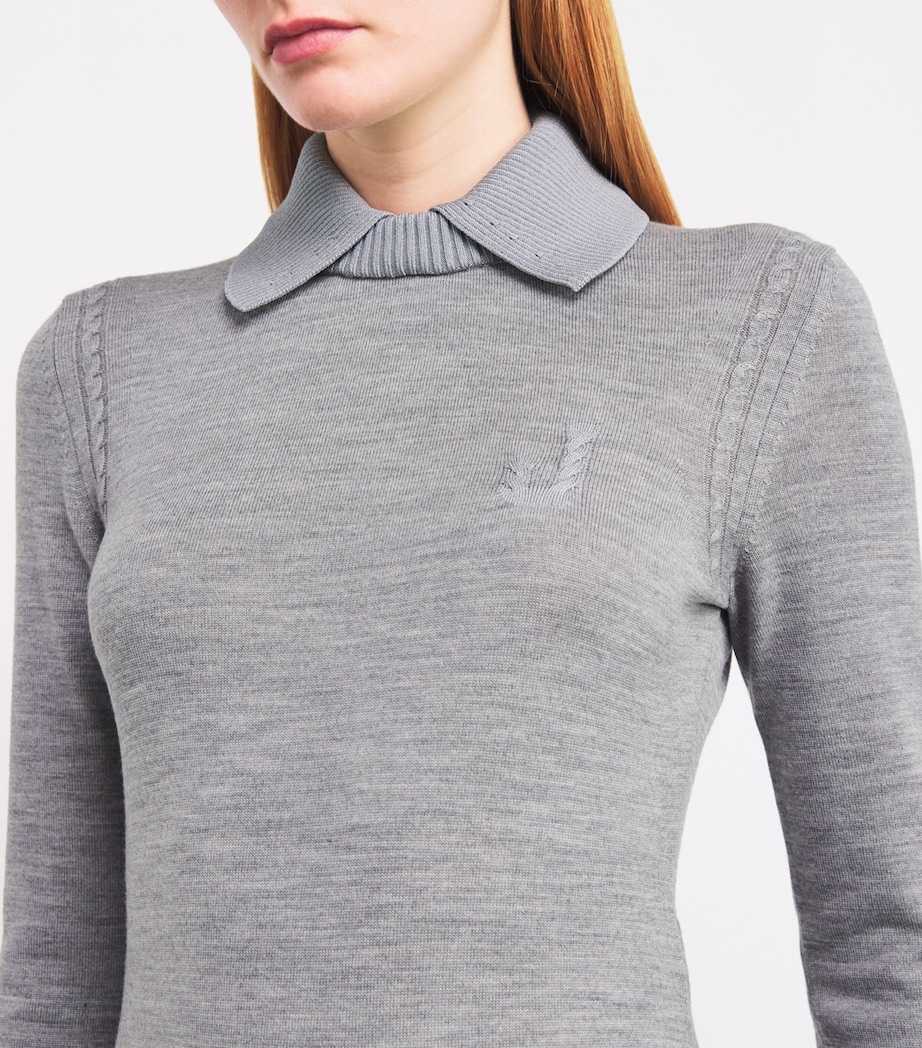 Wool-Blend Tricot Sweater 950 GREY Image 6