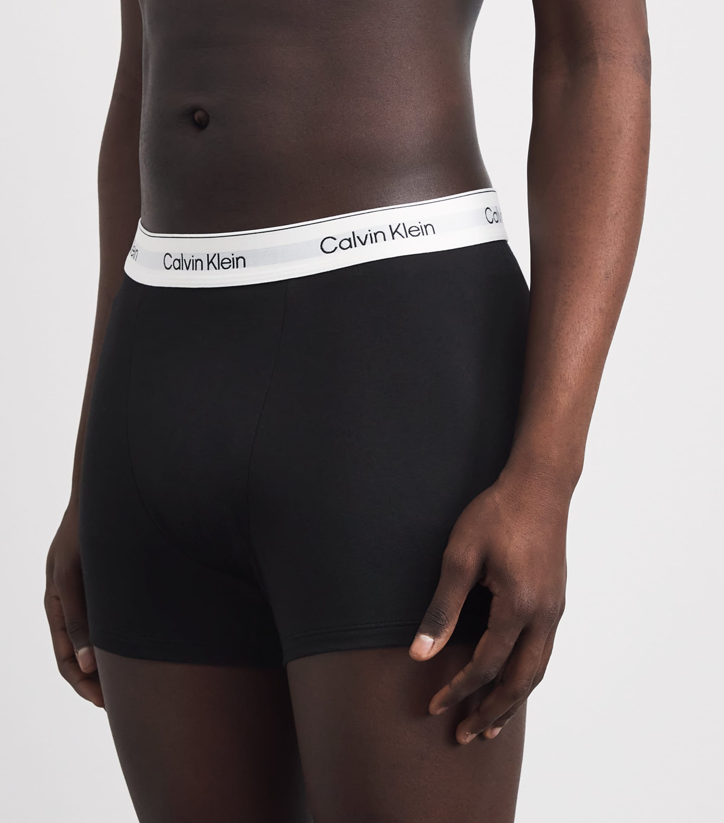 Calvin Klein Mens Stretch-Cotton Icon Trunks (Pack of 5) Black/black/blac Image 2