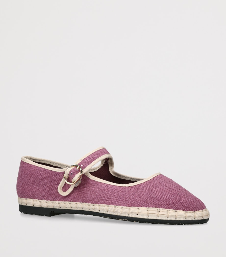Flabelus Linen Ariadne Mary Janes Pink Comb Image 3