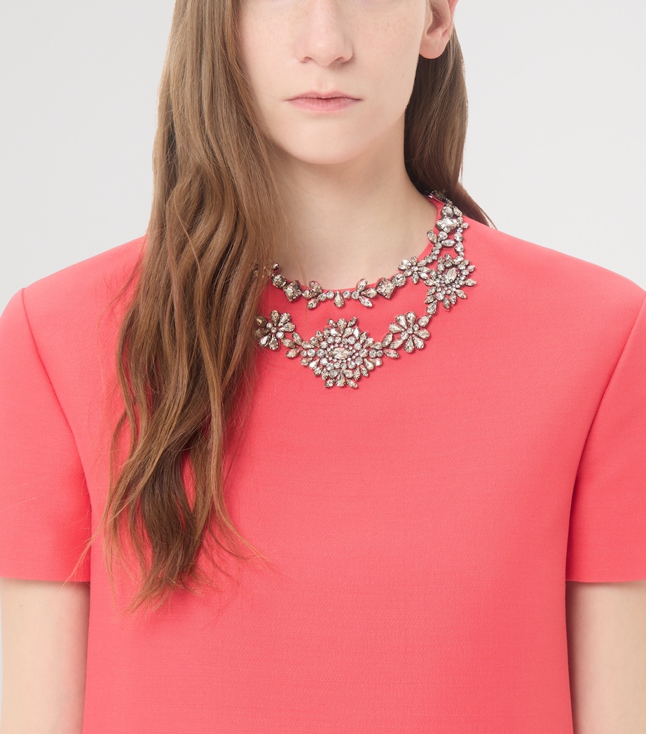 Valentino Womens Wool-Silk Crepe Couture Embellished Mini Dress Image 6