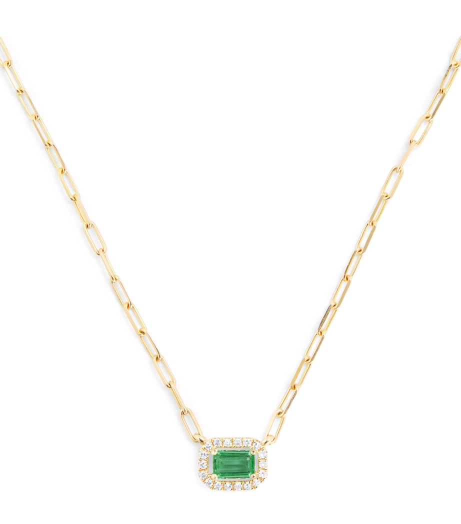 Yellow Gold, Diamond and Emerald Mini Me Chain Necklace YELLOW GOLD Image 1