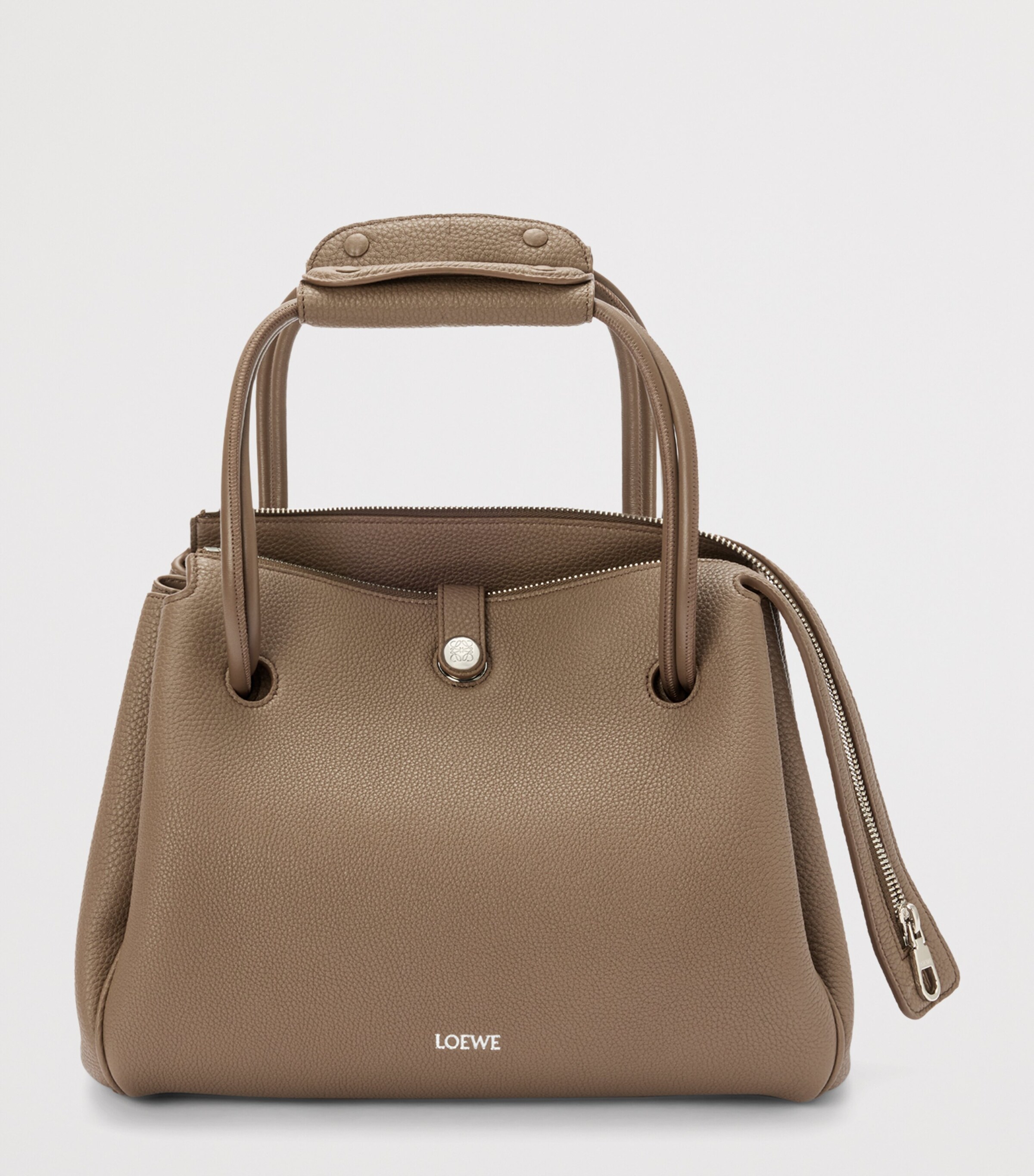 LOEWE Medium Grained Leather Madrid Shoulder Bag Taupe Image 8