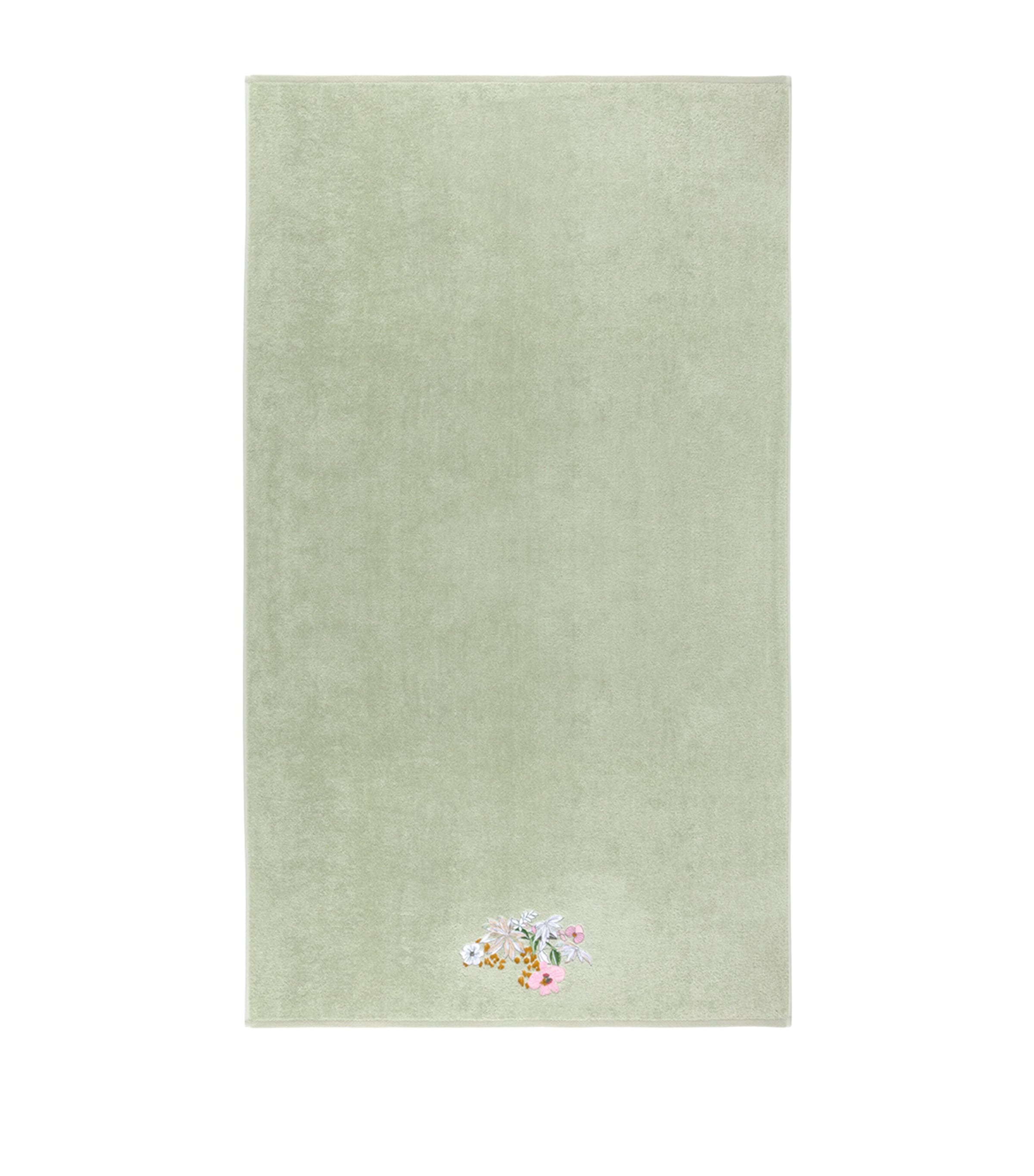 Embroidered Orchidee Bath Mat (90cm x 160cm) GREEN Image 2