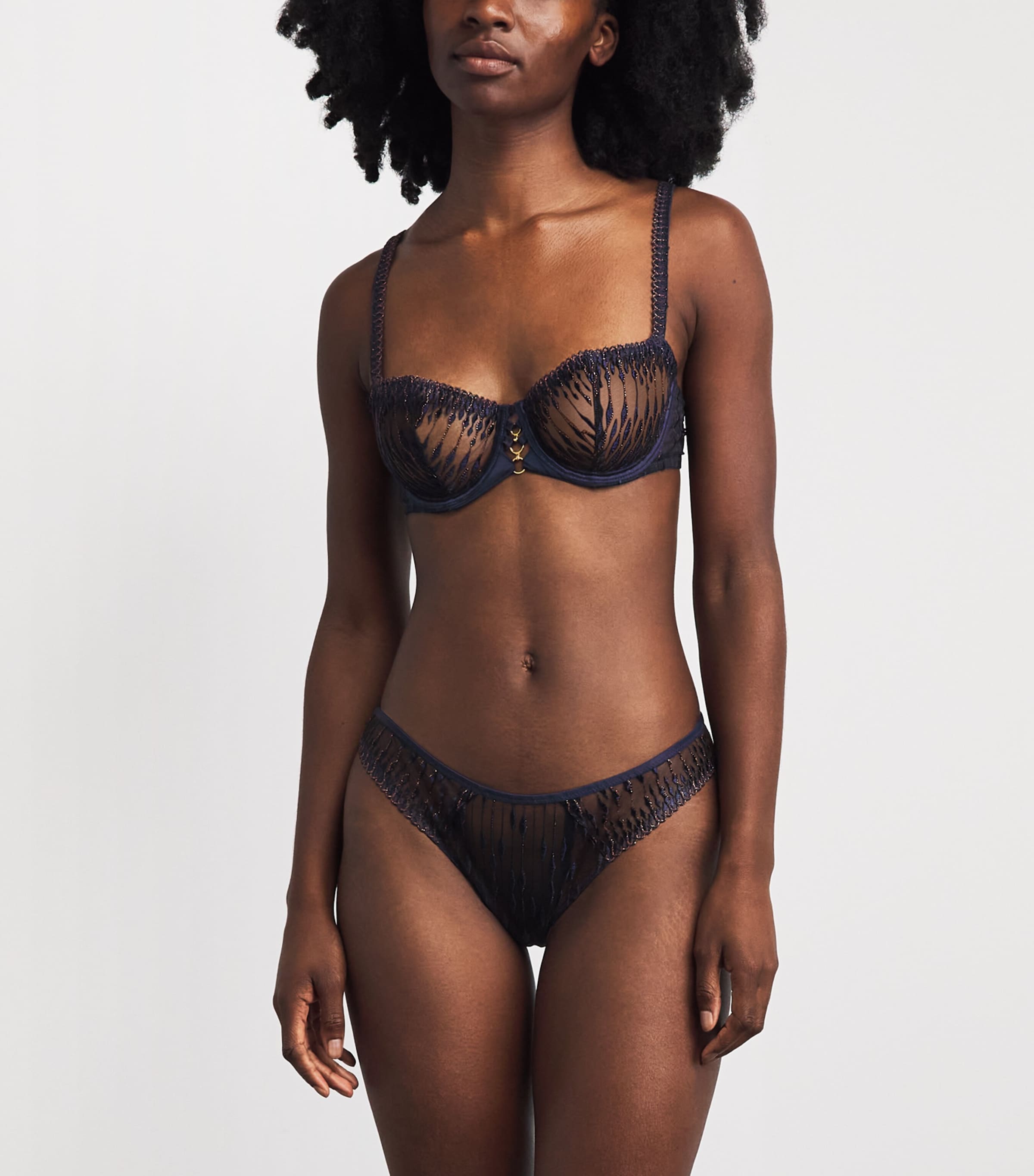 Aubade Womens Embroidered Voodoo Kiss Briefs Blue Moon Image 2