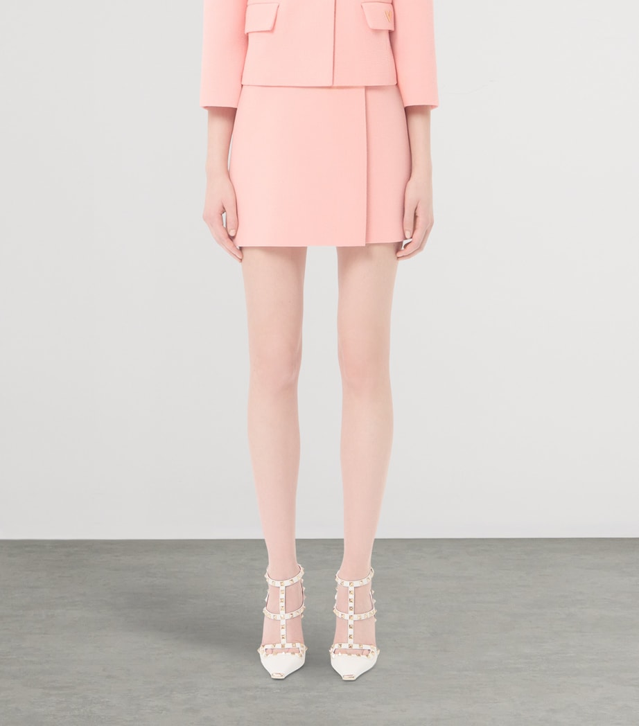 Valentino Womens Virgin Wool VGold Mini Skirt Image 3