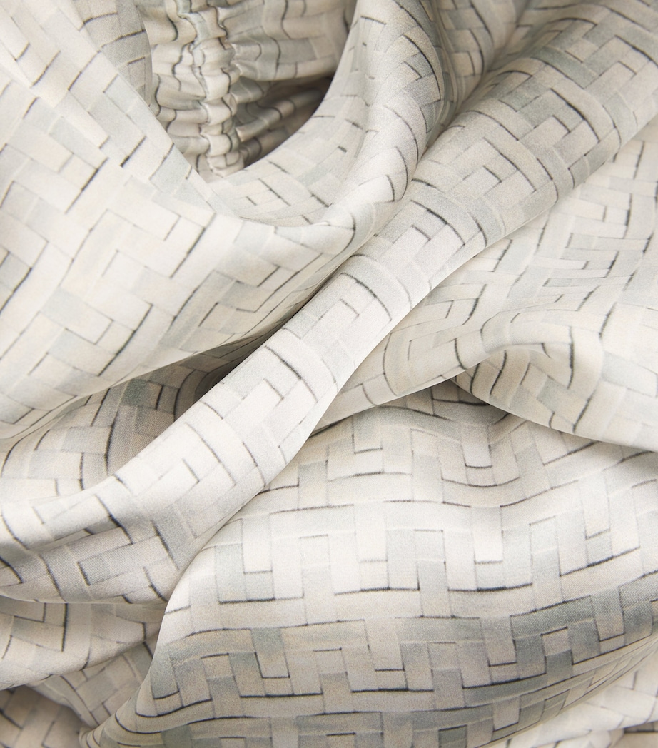 Kiton Womens Silk Printed Maxi Dress Sky Blue Image 5