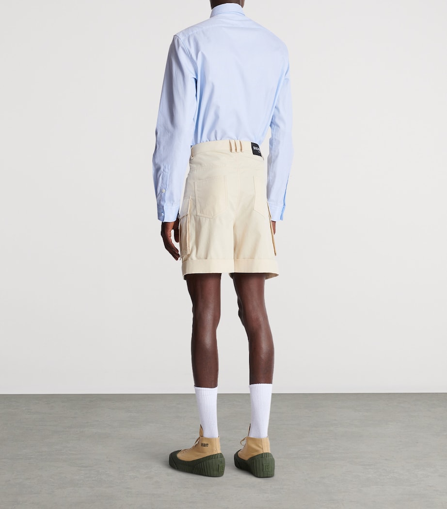 Cotton Bermuda Cargo Shorts 0AS BEIGE Image 5