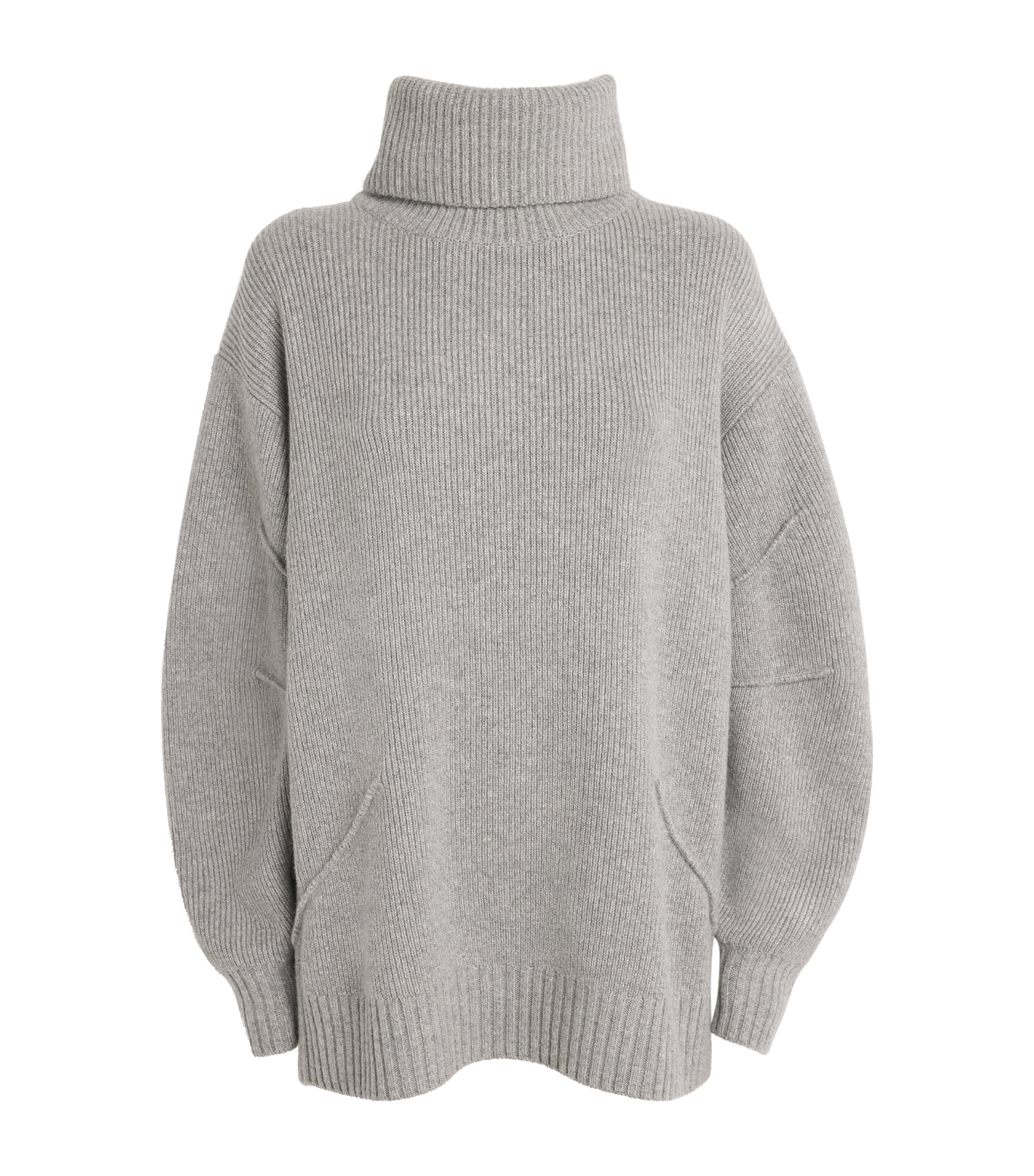 Shop Helmut Lang Wool-cashmere Rollneck Sweater In Grey