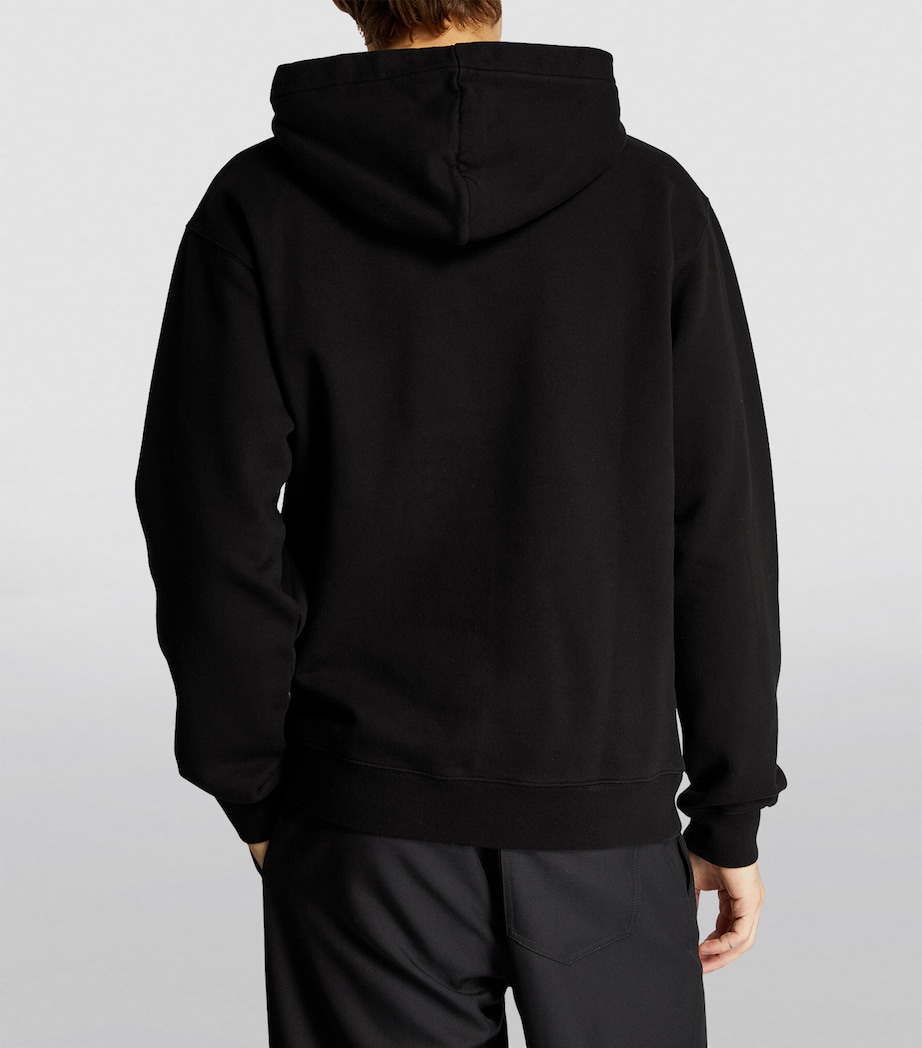 Organic Cotton Grosgrain Logo Hoodie 990 BLACK Image 4