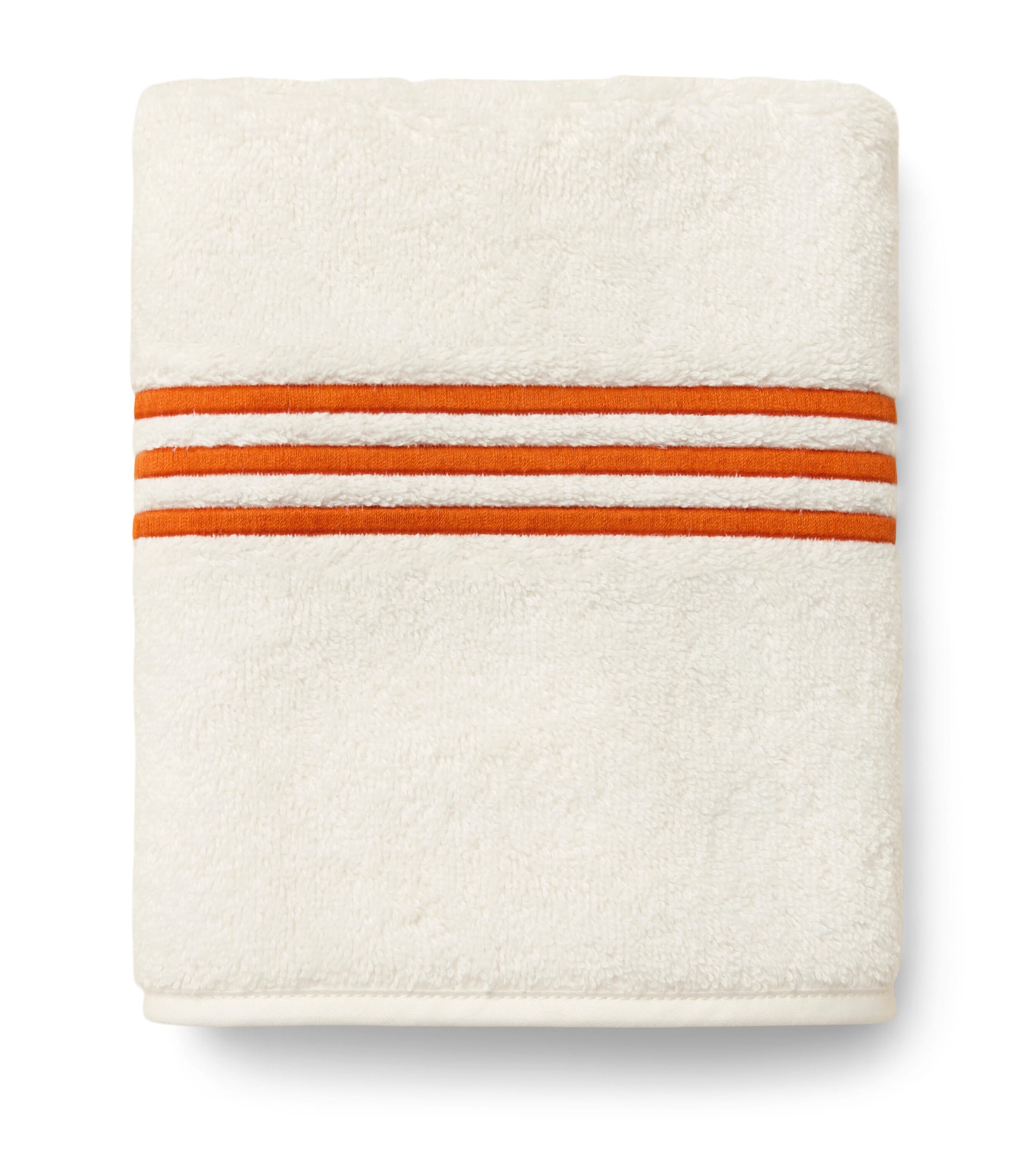 Pratesi Tre Righe Face Cloth (13cm x 13cm) Ivory/orange Image 1