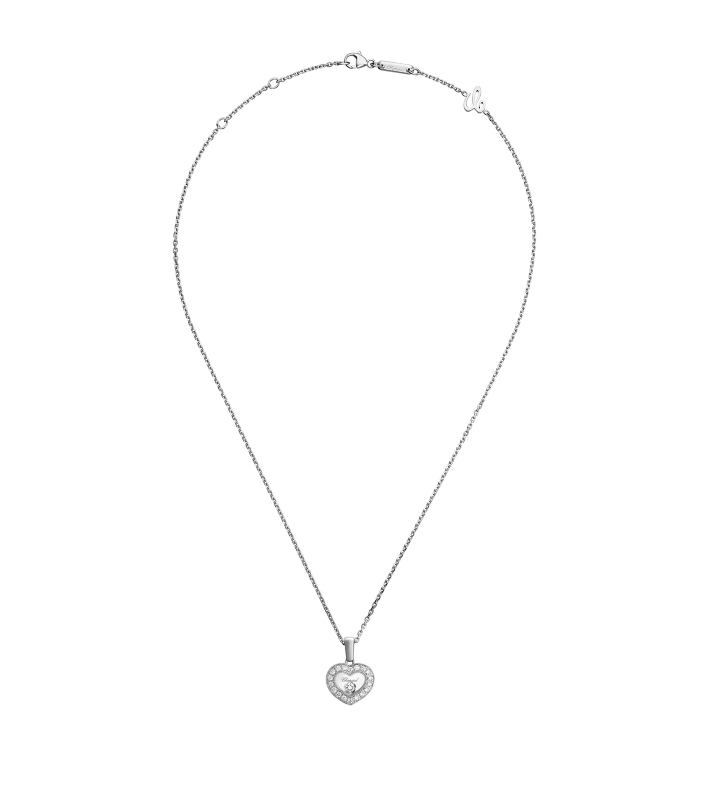 Chopard White Gold and Diamond Happy Diamonds Icons Pendant Necklace White Gold Image 3