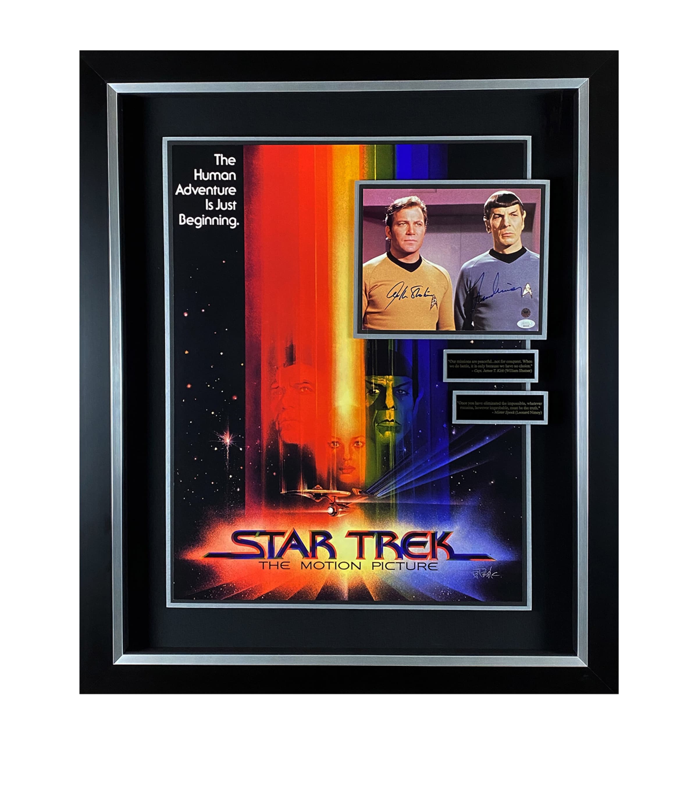 Leipzig Galleries Autographed Star Trek William Shatner and Leonard Nimoy Signed Movie Display Image 1
