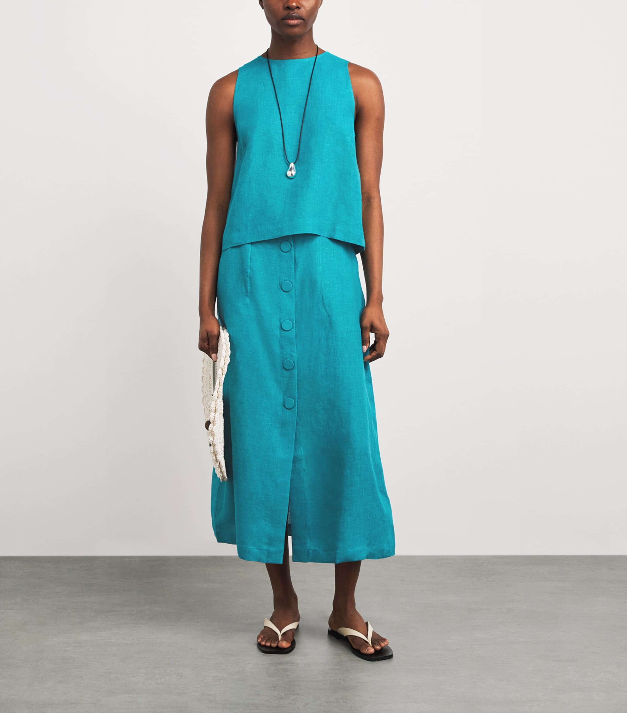 Eres Womens Linen Sleeveless Ravie Blouse Persane Image 2
