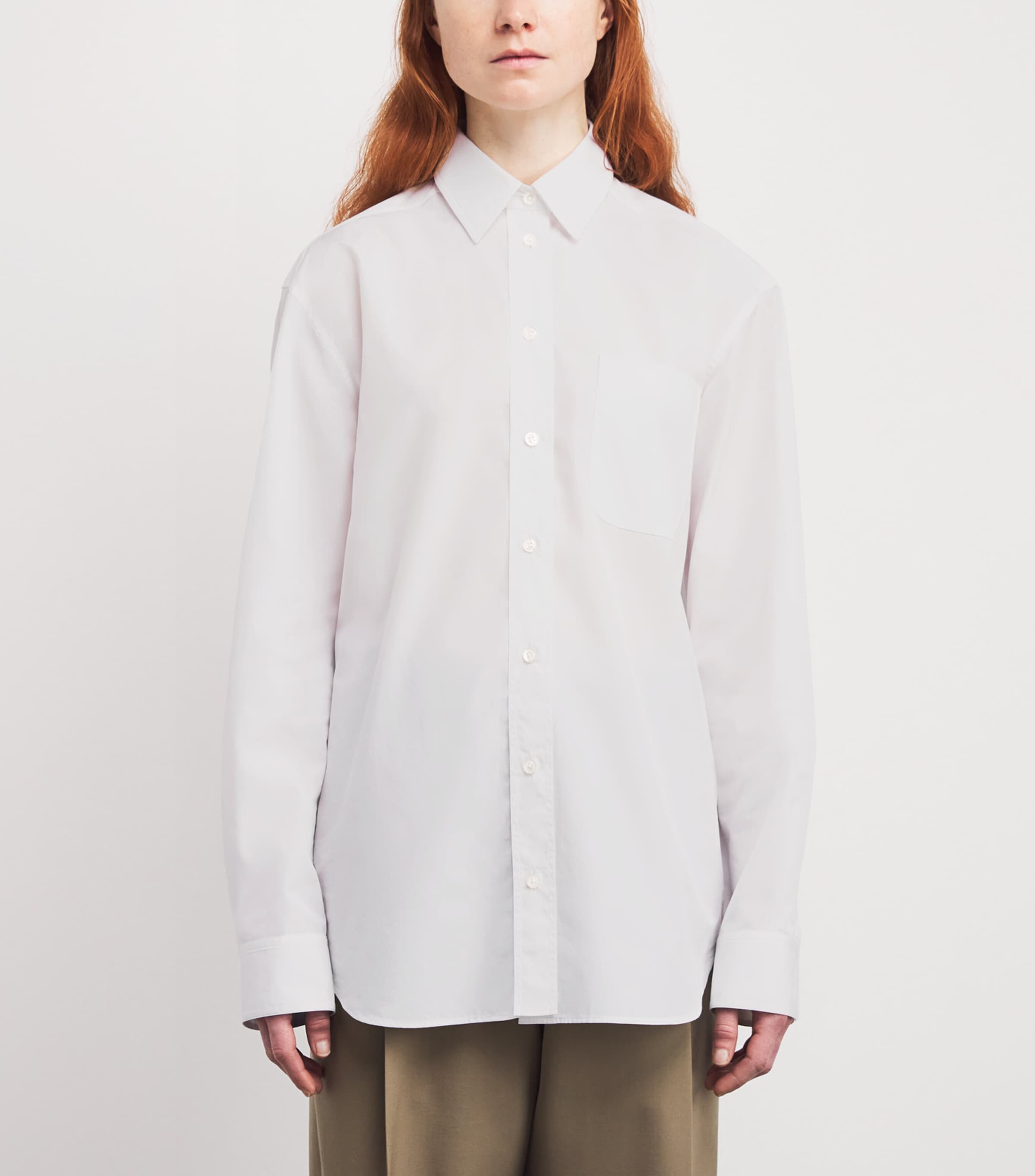 The Row Womens Gavina Cotton Shirt White Image 3