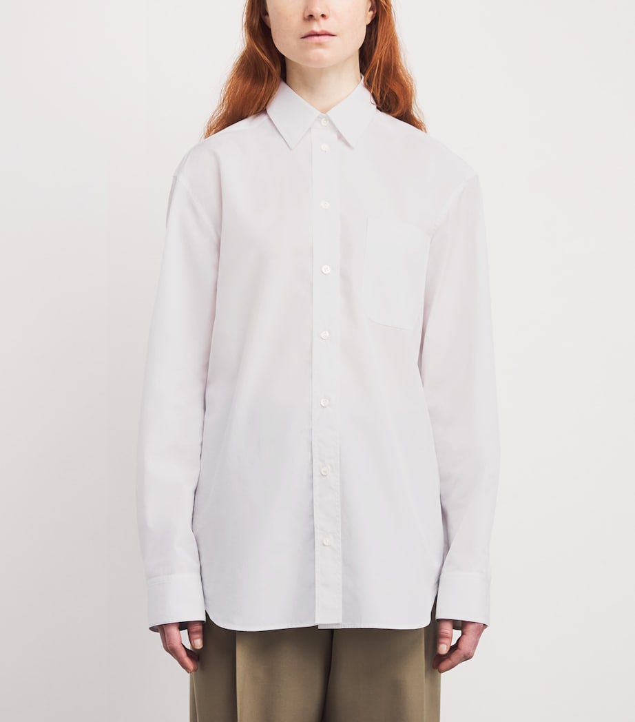 The Row Womens Gavina Cotton Shirt White Image 3