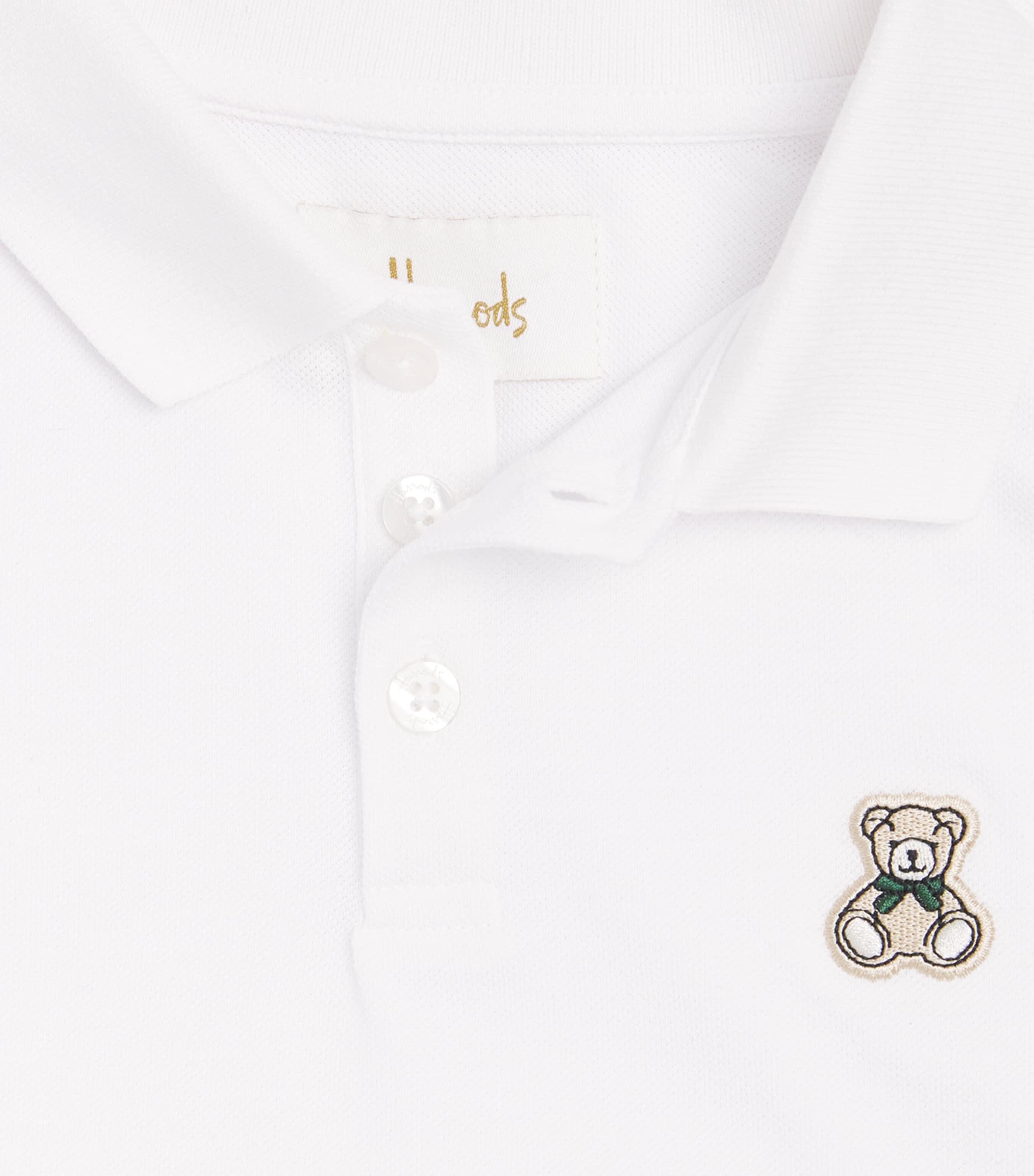 Harrods Cotton Polo Shirt (9-14 Years) Navy Image 3