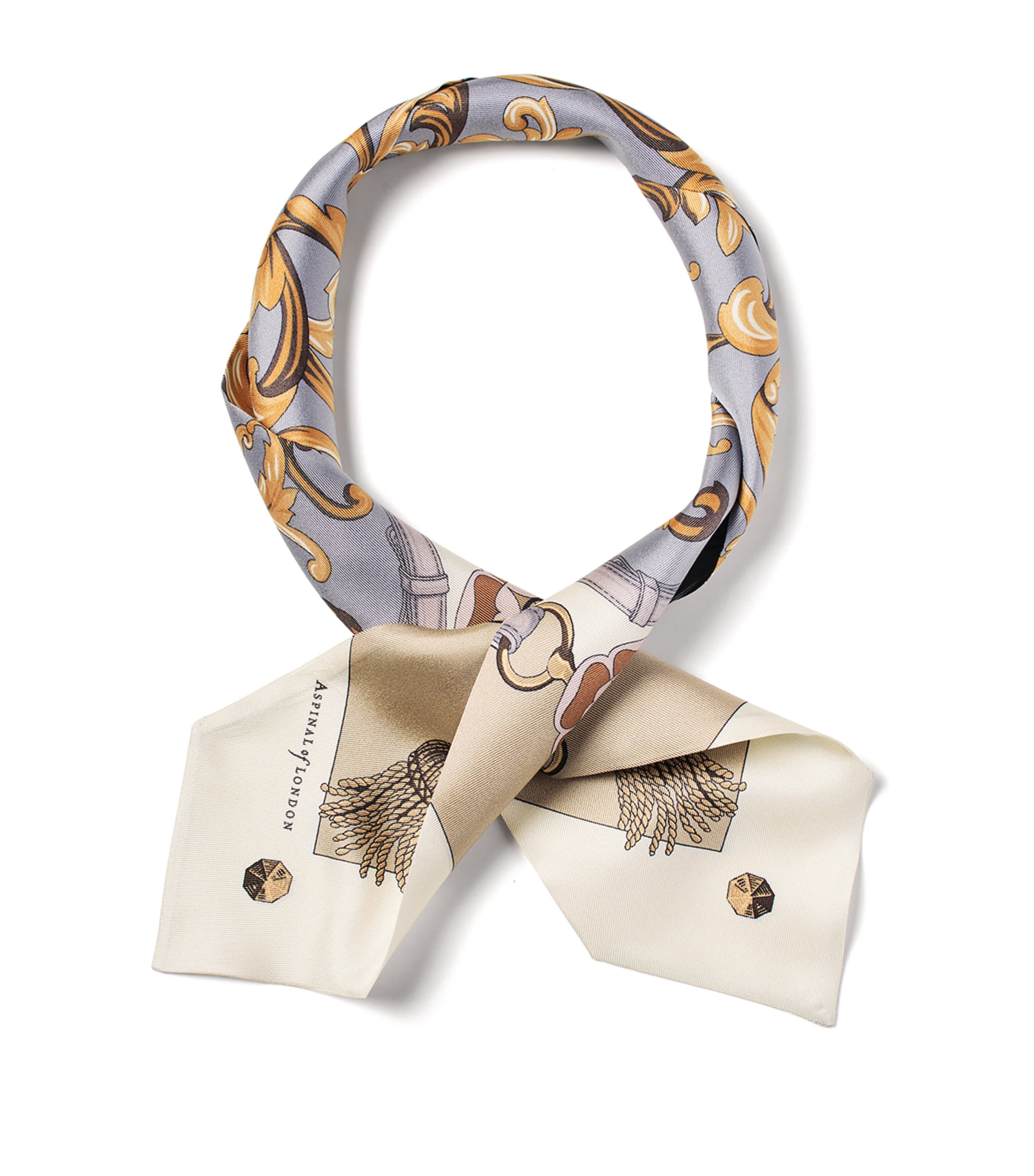 Silk Signature Slim Neck Scarf NEUTRAL Image 2