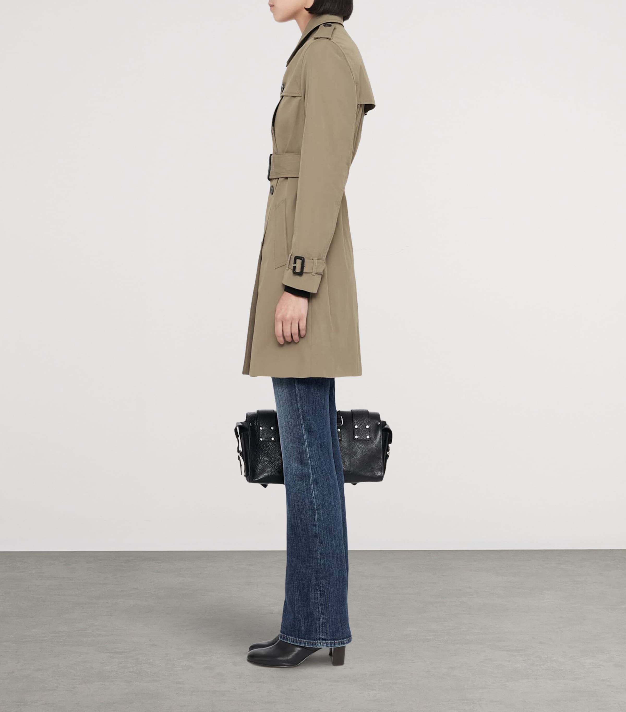 AllSaints Womens Leonard Trench Coat Mushroom Brown Image 8