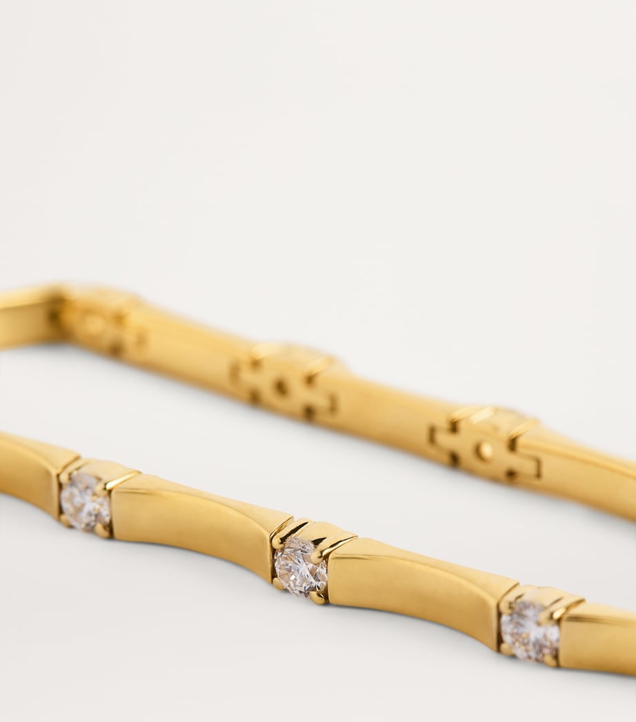 Small Yellow Gold and Diamond Honey Bracelet YELLOW GOLD Image 5