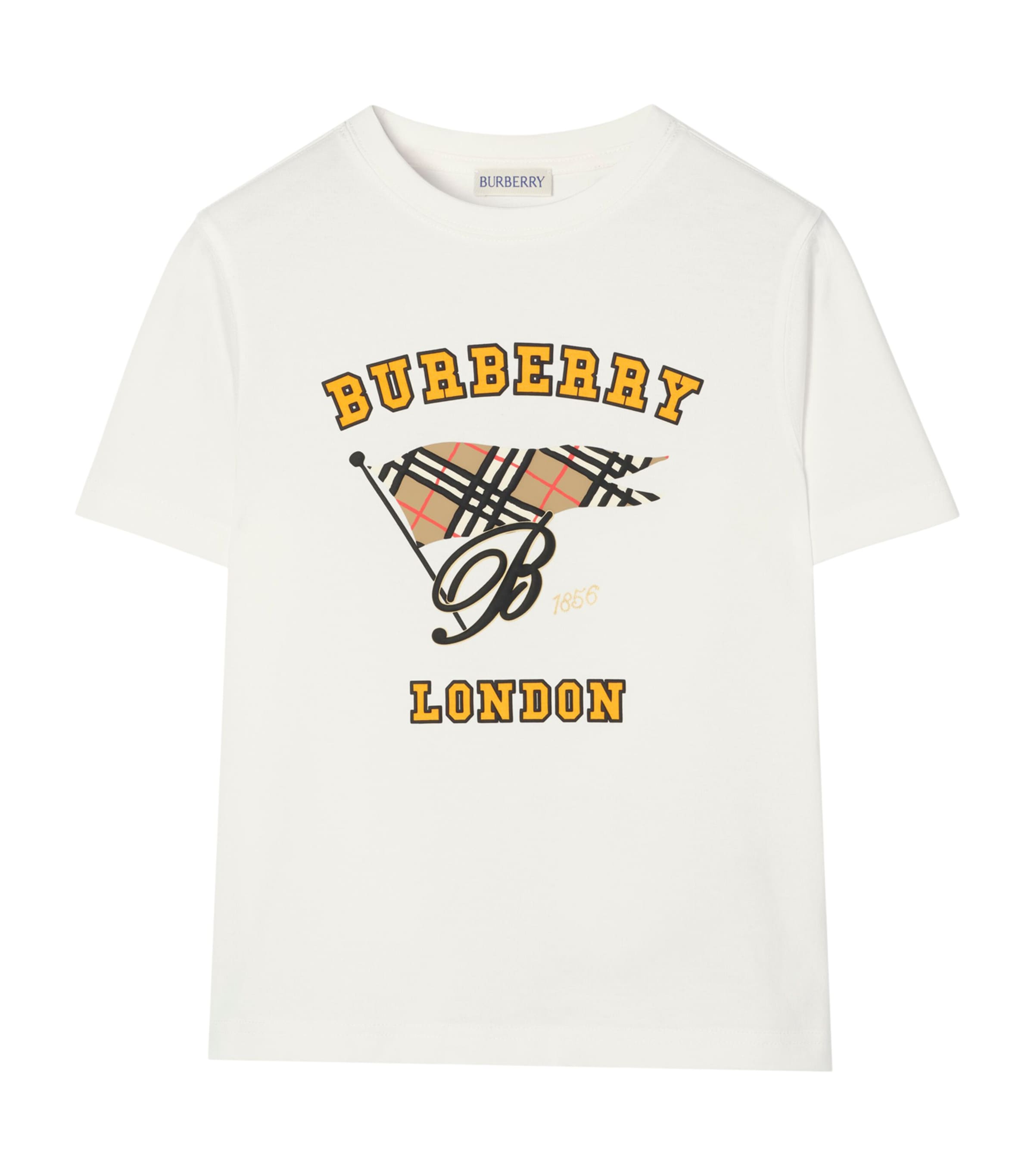 Burberry Kids Cotton Flag T-Shirt (4-12 Years) Chalk White Image 1
