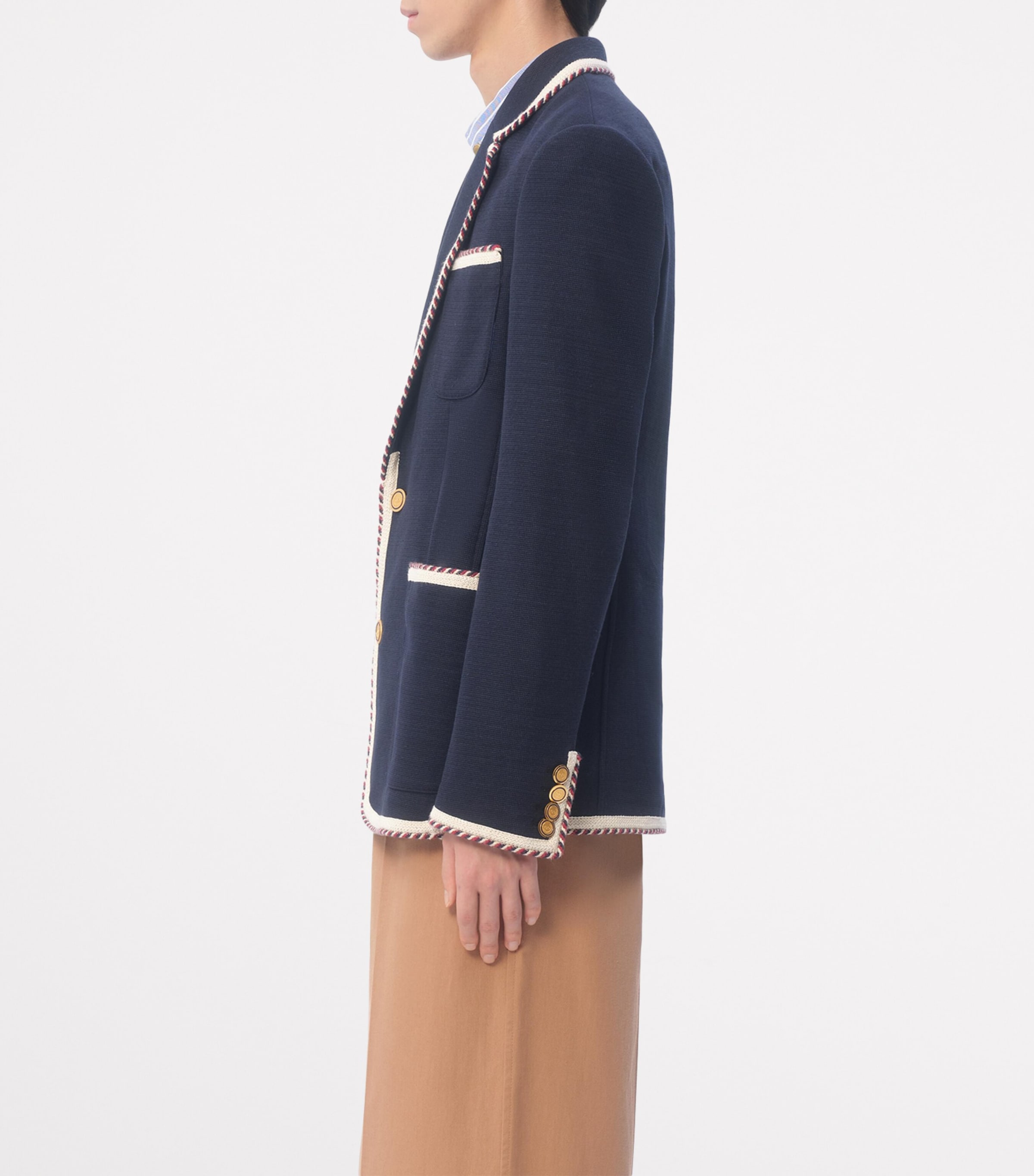 Valentino Navy Trim-Detail Blazer | Harrods UK