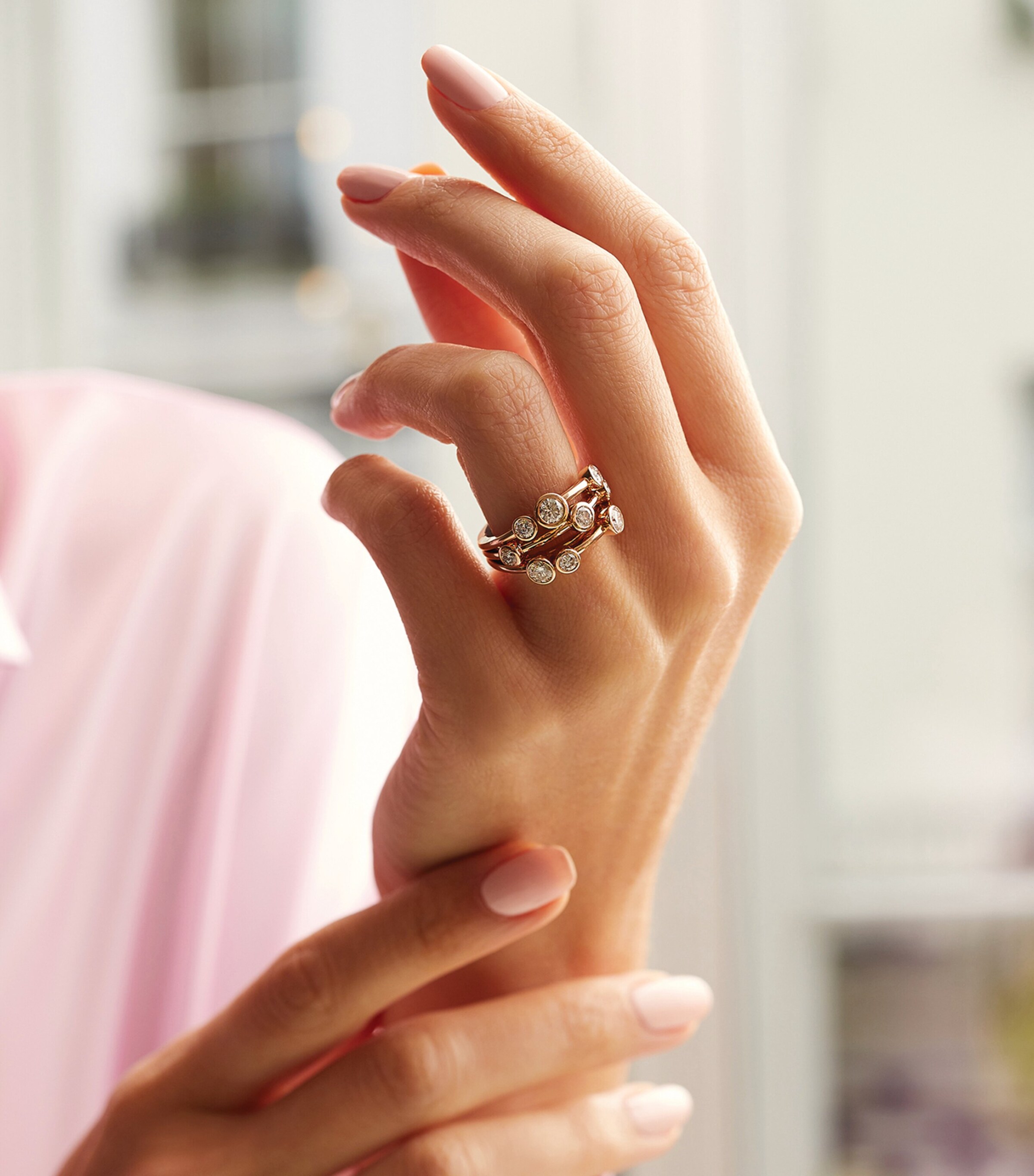 Rose Gold and Diamond Classic Raindance Ring ROSE GOLD Image 4