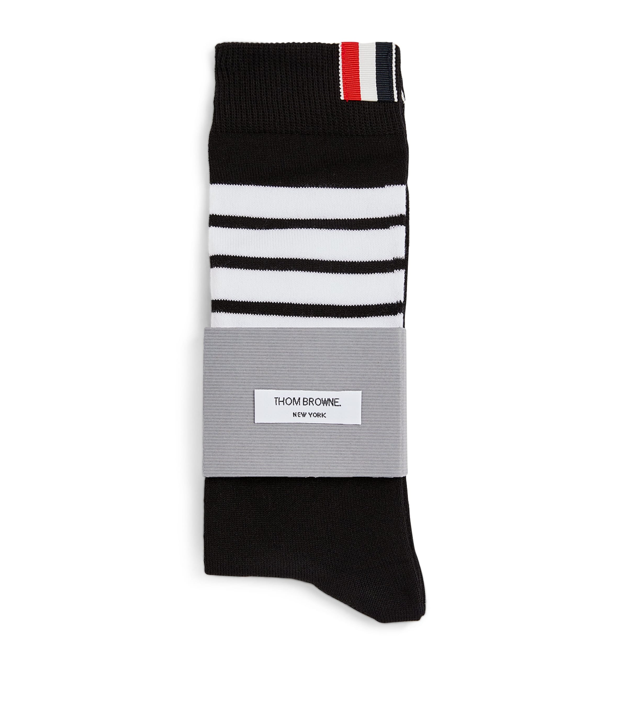 Thom Browne 4-bar Knee-high Socks In Black