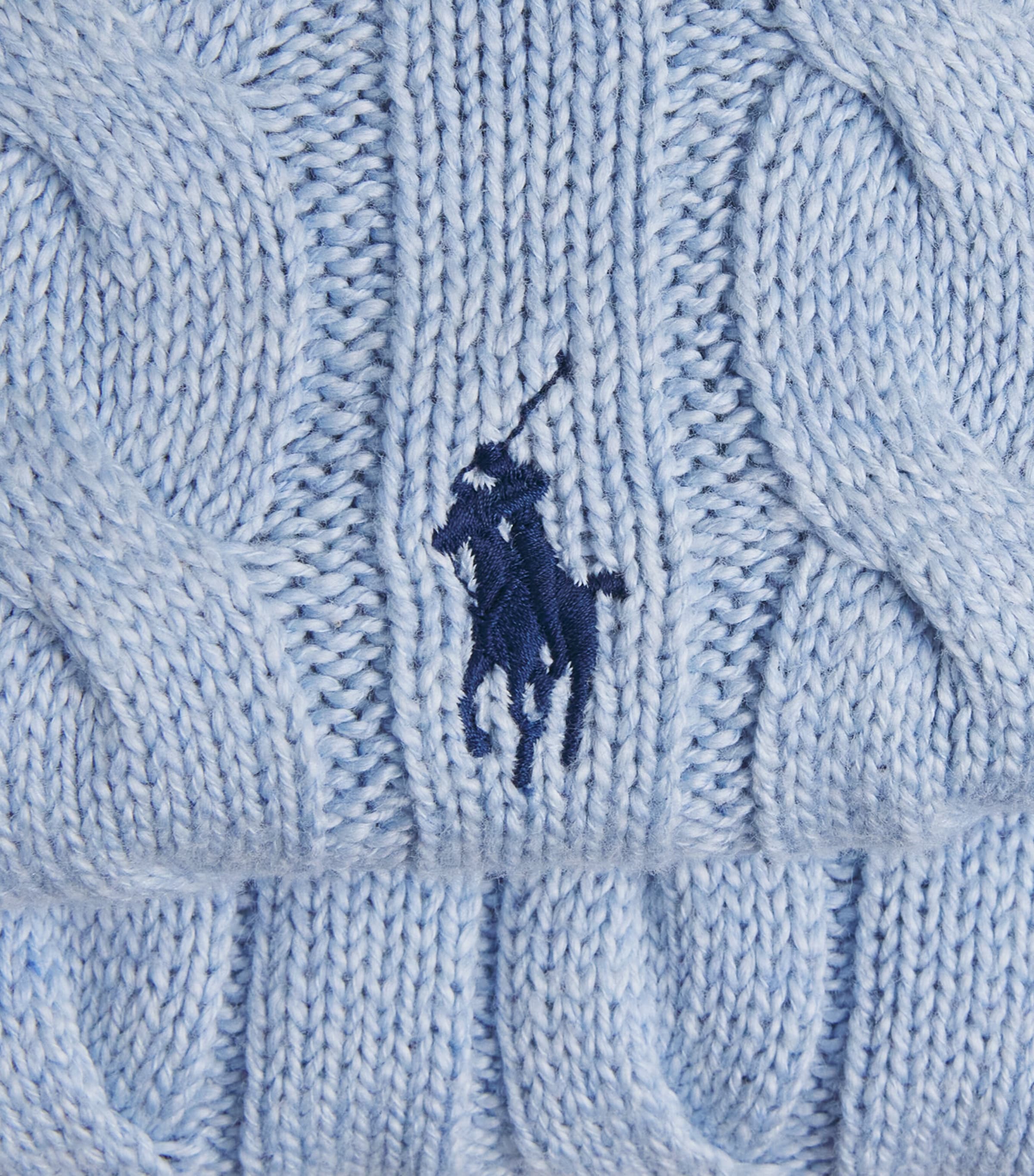 Polo Ralph Lauren Mens Cotton Cable-Knit Sweater Blue Hyacinth Hthr Image 6