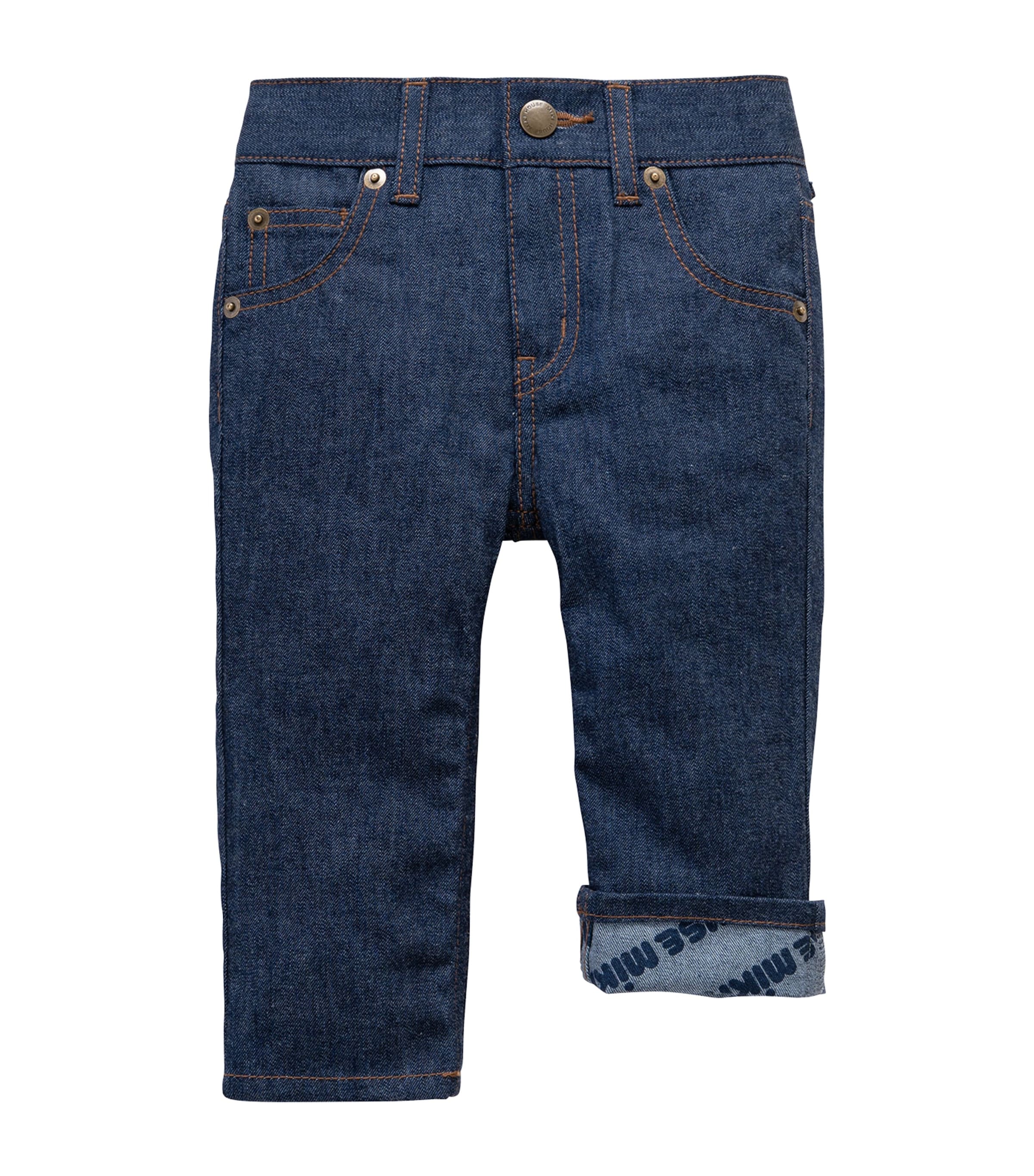 Miki House Kids' Cotton Jeans In Blue