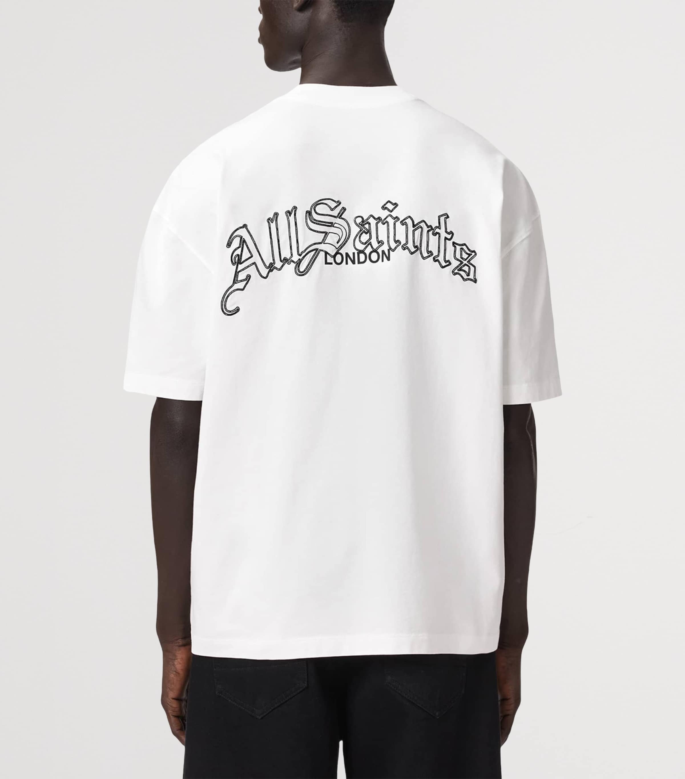 AllSaints Mens Organic Cotton Descent T-Shirt Ashen White Image 4
