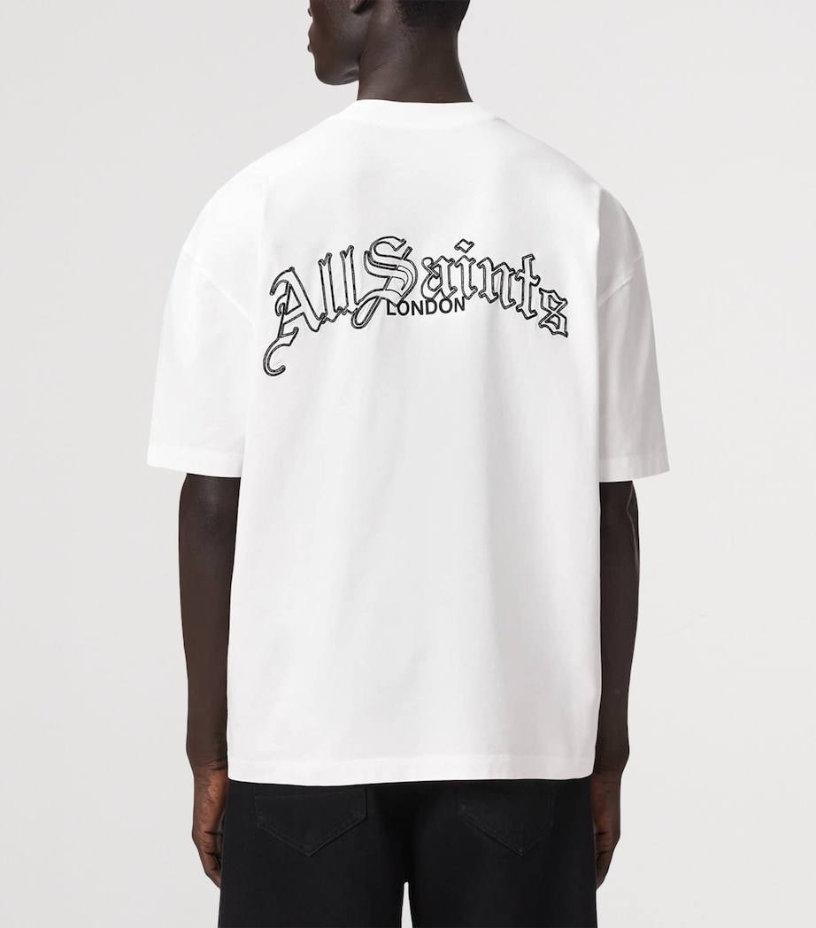 AllSaints Mens Organic Cotton Descent T-Shirt Ashen White Image 4