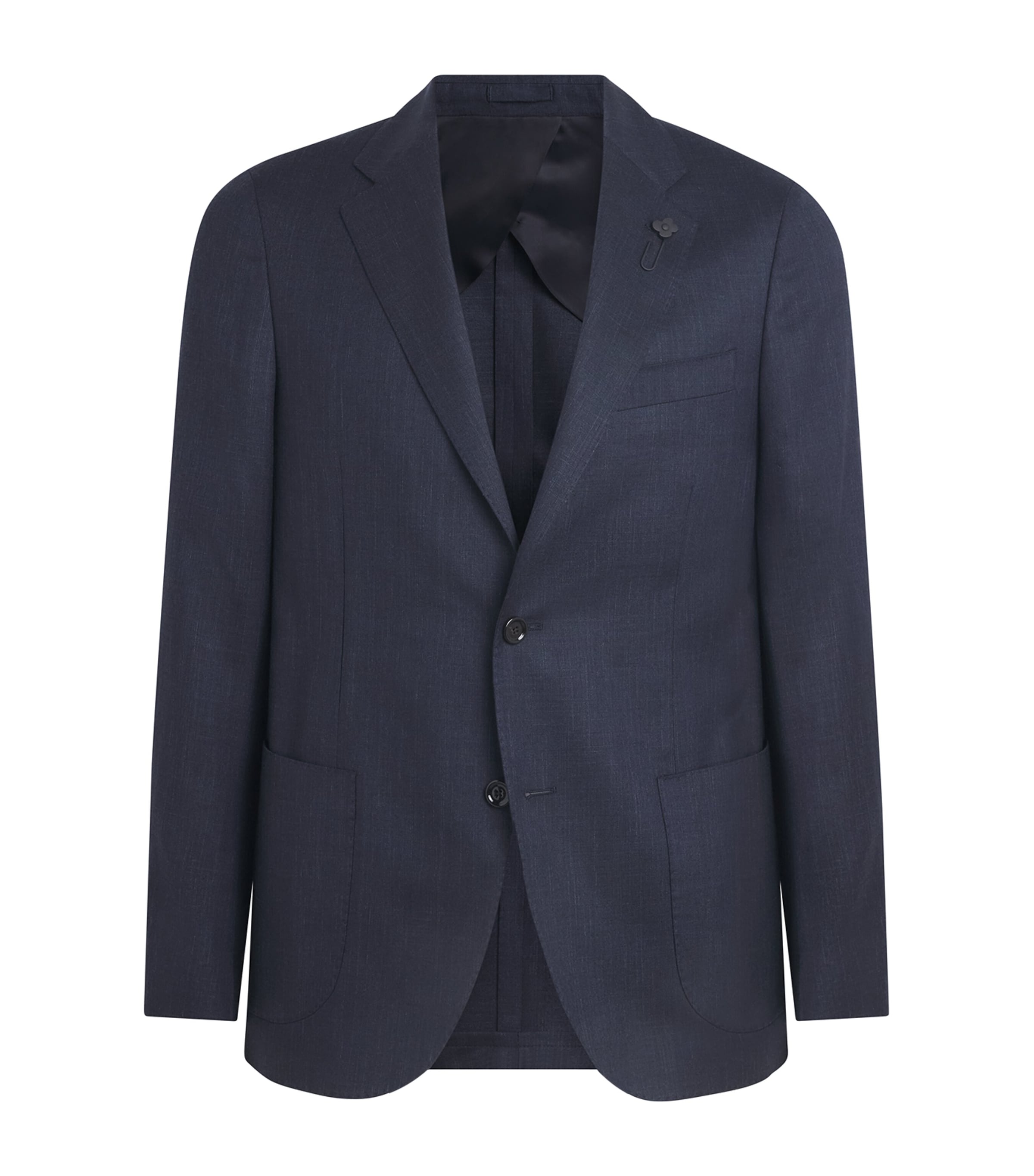 Lardini Mens Virgin Wool-Blend Blazer Navy Image 1