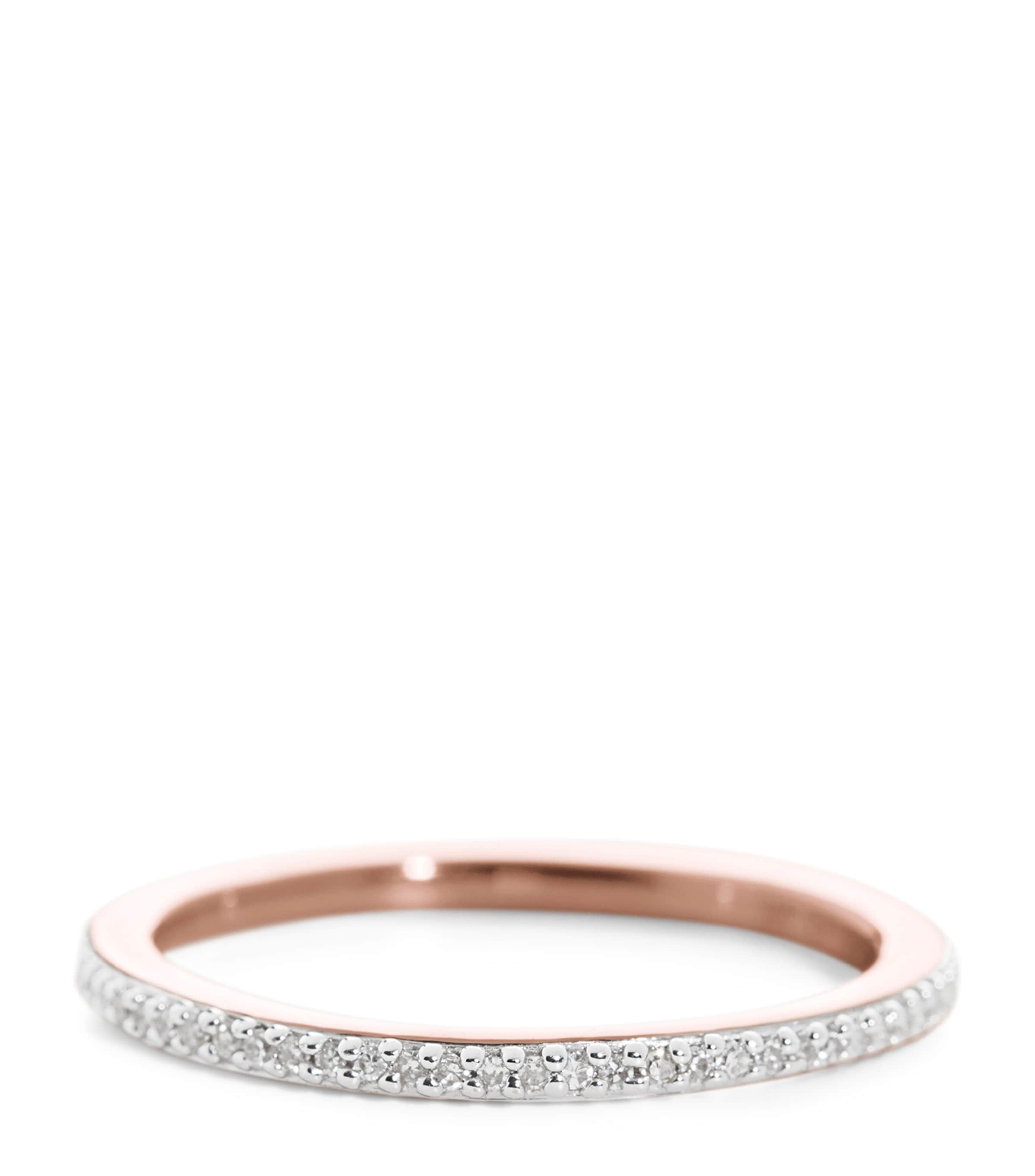 Rose Gold Vermeil and White Diamond Eternity Ring 18K ROSE GOLD Image 1