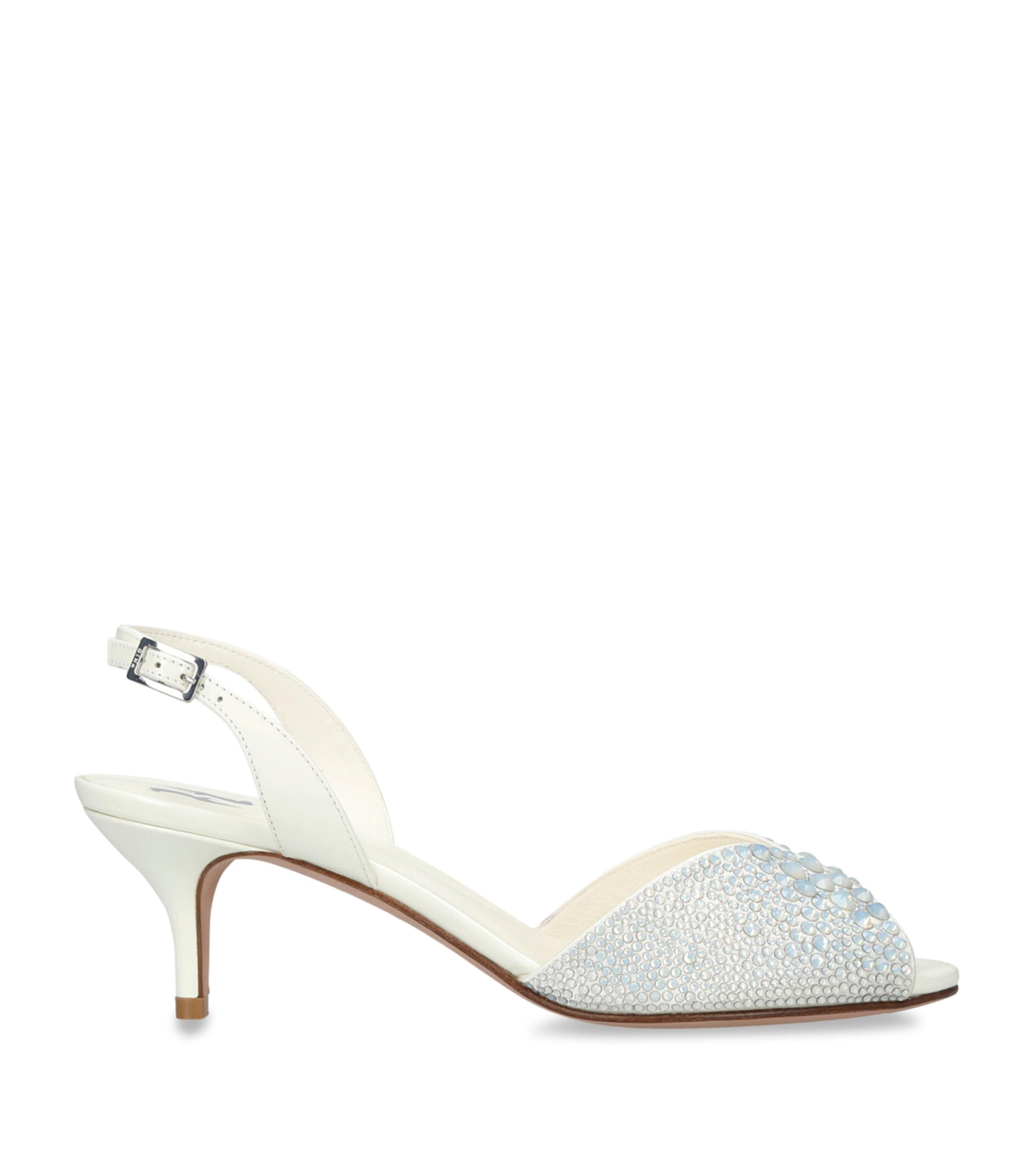 Gina Satin Embellished Arabel Pumps 50 White Image 1