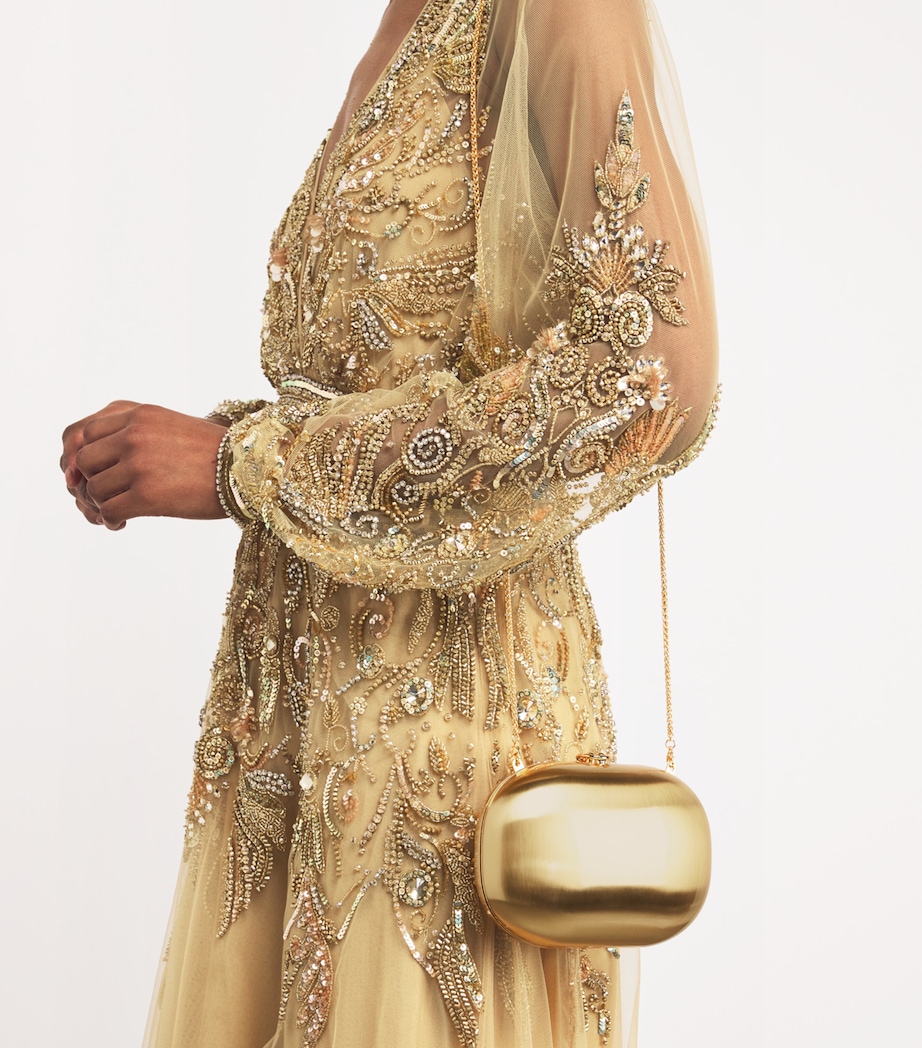 Oval Elina Clutch Bag SATIN GOLD Image 5