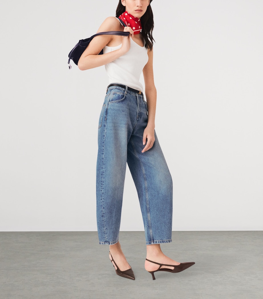 Maje Womens Cropped Barrel Jeans Blue Image 5